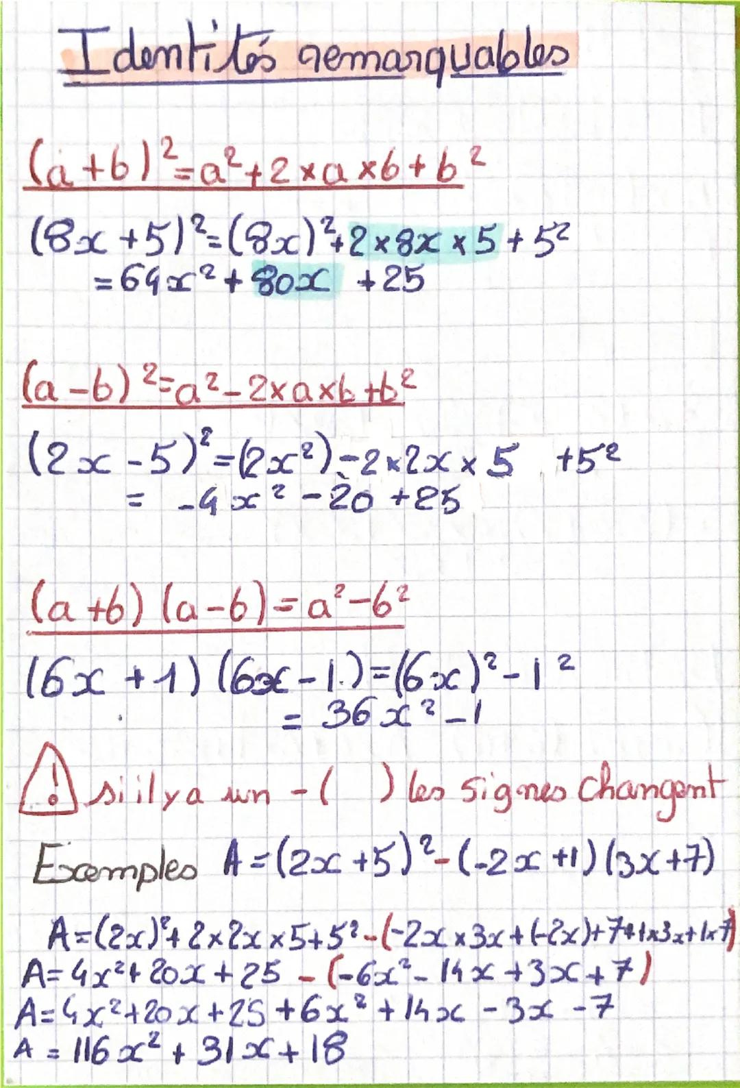 # Maths Développen et réduire

## Distributivité simple
$K 	imes (a + b) = K 	imes a + K 	imes b$
produit      somme

## Exemples
$3x 	imes 