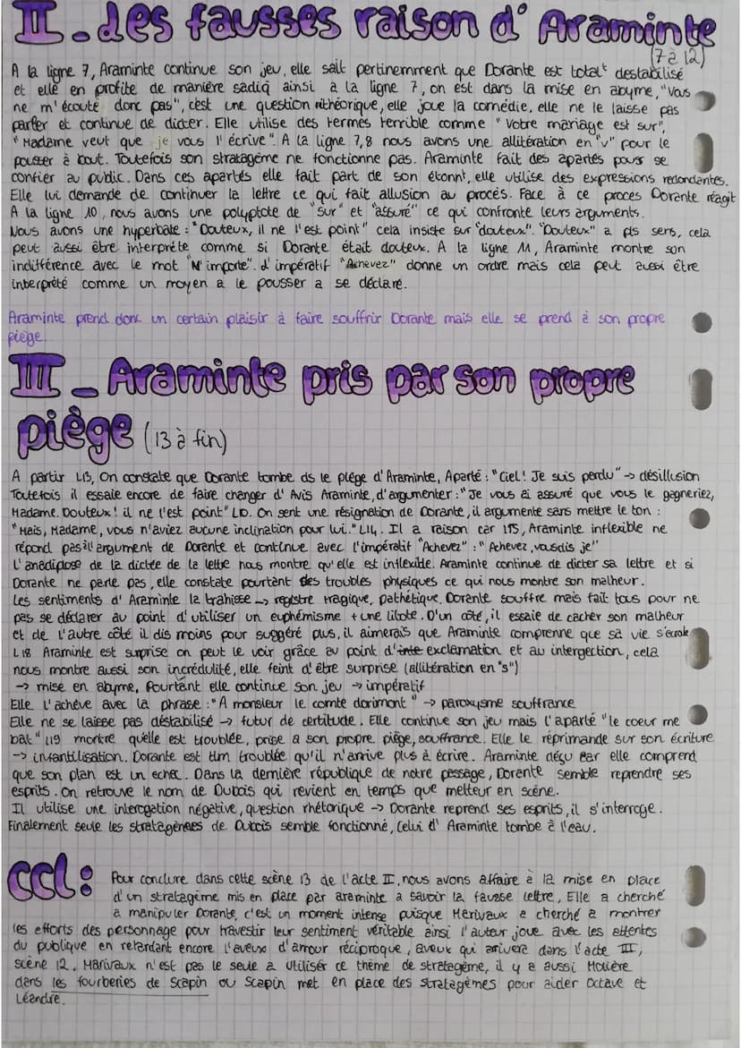 fiche nᵒa: lecture linéaire texte 2, Marivaux,
des fausses confidences, acte II, scène 13
O intro:
-auteur: Marivaux
- contexte : dumières
o