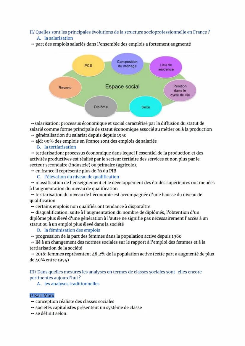 SES 3
COMMENT EST STRUCTURÉE LA SOCIÉTÉ FRANÇAISE ?
Introduction
→ structure sociale: répartition de la population en groupes sociaux différ