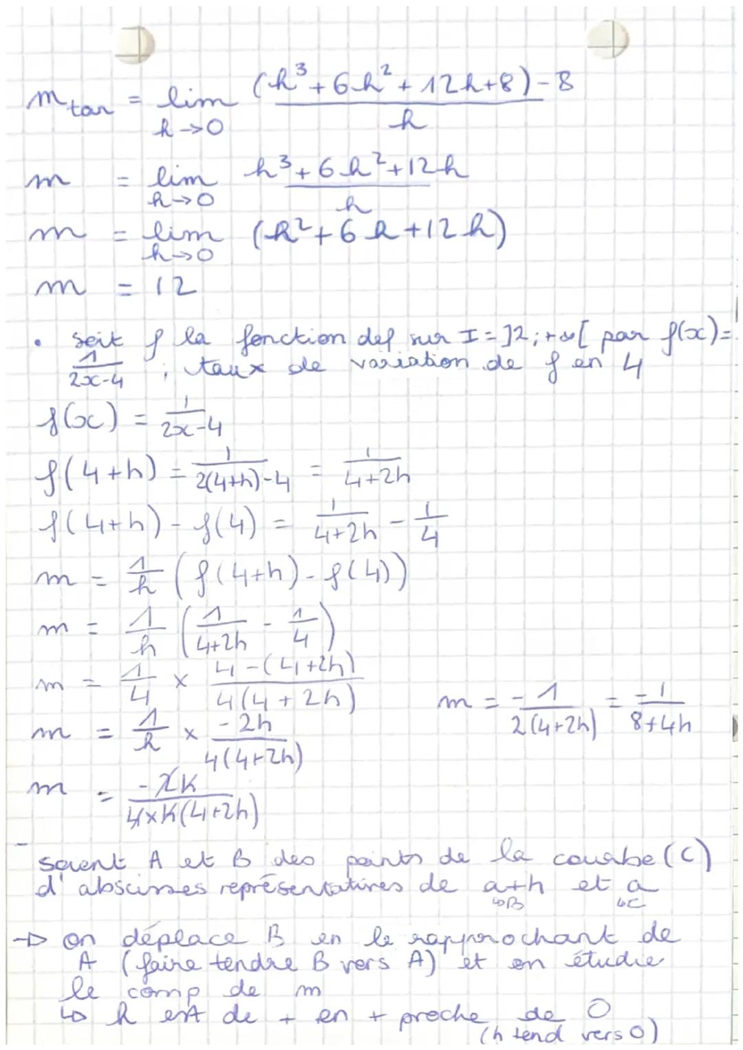 I nombre desivé et tangente.
seient deux points distincts P(xo yo et
Q(x₁; y₁) de la courbe représentative
de la fonction f, la droite passa