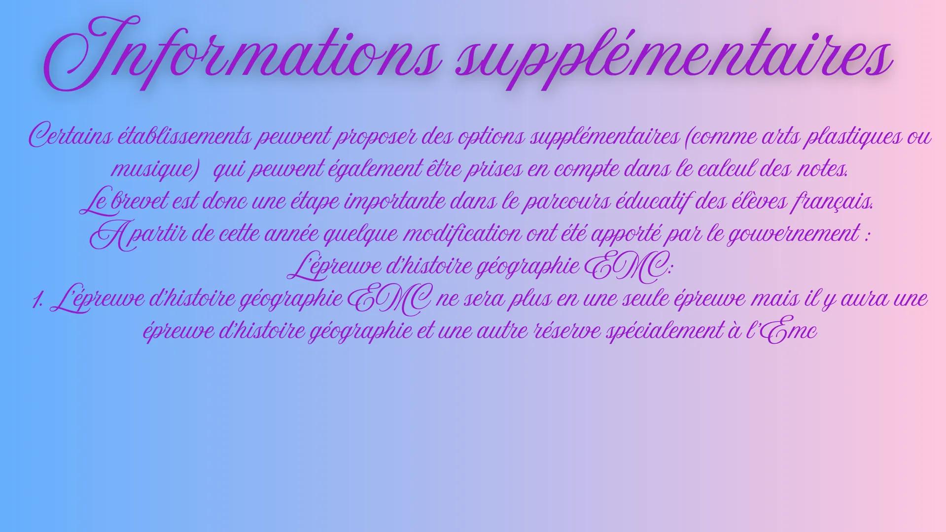 Le brevet : comment cela se passe ?
Introduction :
Le brevet des collèges, en france, est un
examen qui marque la fin du cycle
d'enseignemen