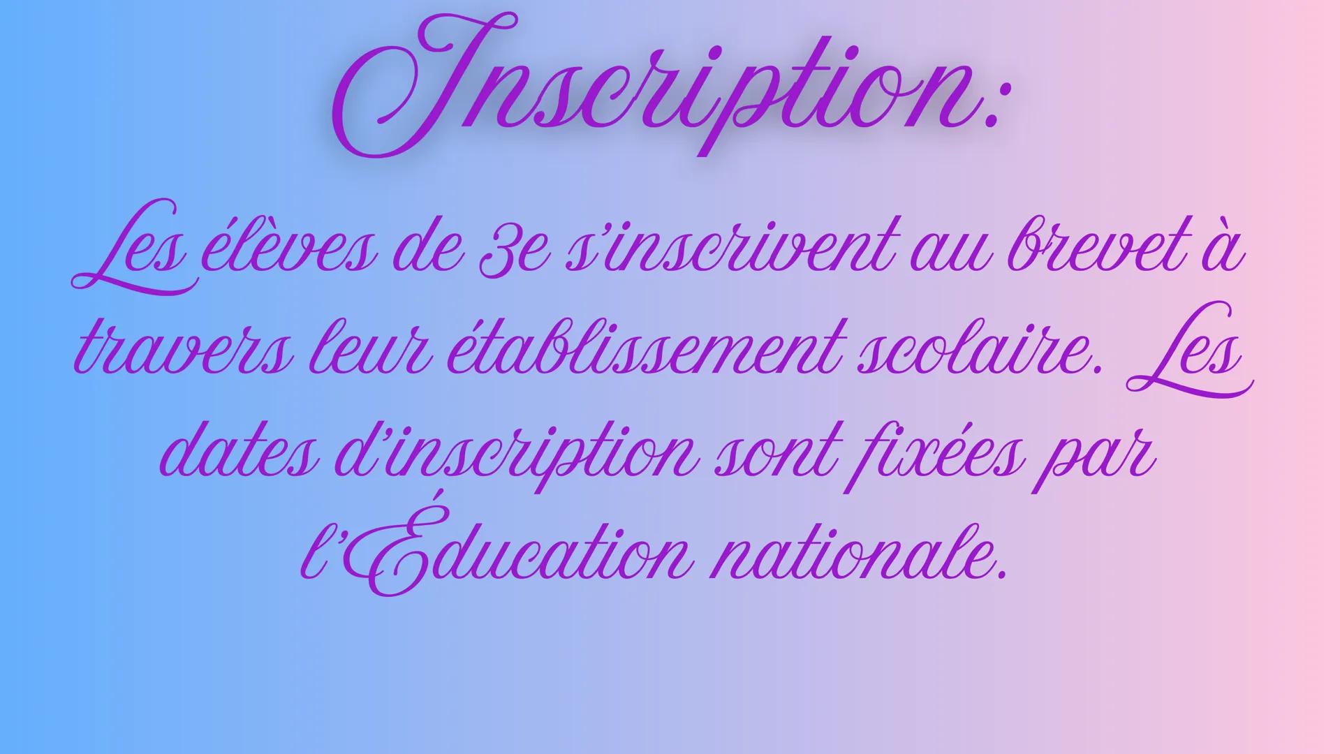 Le brevet : comment cela se passe ?
Introduction :
Le brevet des collèges, en france, est un
examen qui marque la fin du cycle
d'enseignemen