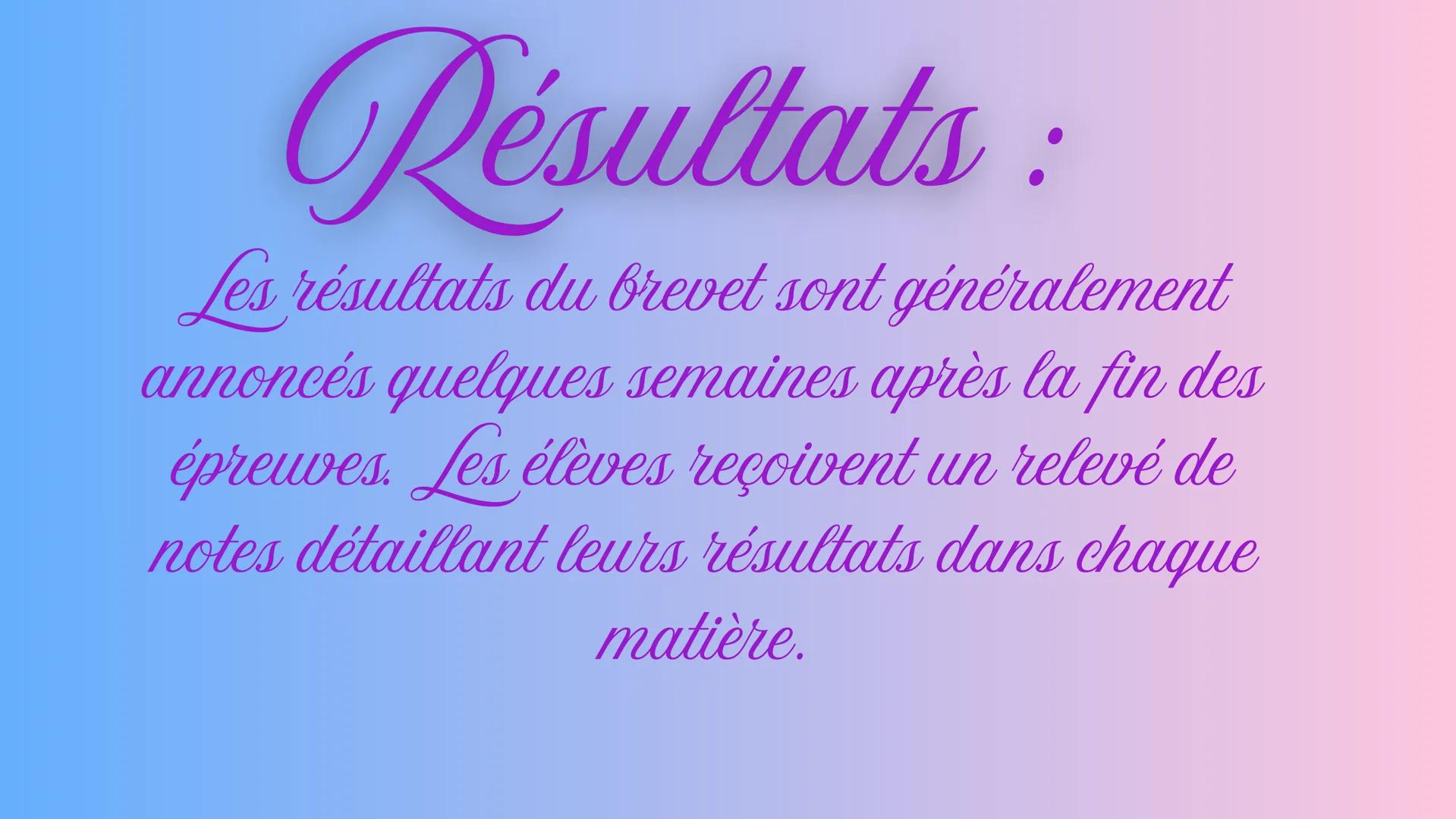 Le brevet : comment cela se passe ?
Introduction :
Le brevet des collèges, en france, est un
examen qui marque la fin du cycle
d'enseignemen
