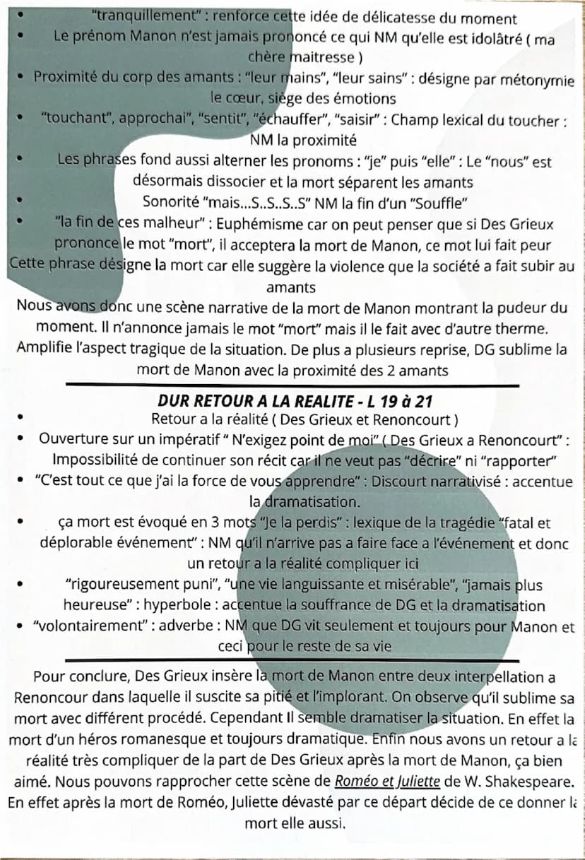 EXTRAIT 3-MANON LESCAULT - LA MORT DE MANON
Ajouter L'Abbé Prévost est un auteur du 18ème siècle dont les récit présentent une
réel volonté 