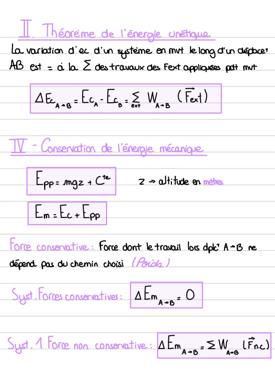 Aspects énergétiques des phénomènes mécaniques
I- Travail d'une force
Exercer Force sur corps dont poids d'application déplacement
´mouvemen