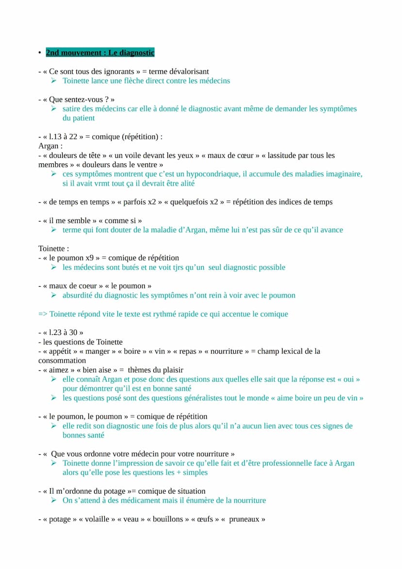 LE MALADE IMAGINAIRE, MOLIÈRE, ACTE 3 SCÈNE 10 (LE POUMON)
INTRODUCTION
Présentation texte :
-Auteur : Au 17° siècle, le théâtre classique c