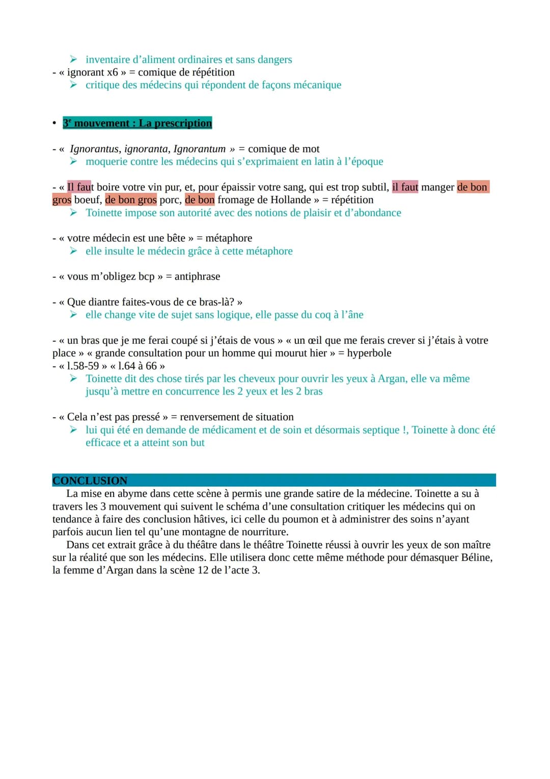 LE MALADE IMAGINAIRE, MOLIÈRE, ACTE 3 SCÈNE 10 (LE POUMON)
INTRODUCTION
Présentation texte :
-Auteur : Au 17° siècle, le théâtre classique c