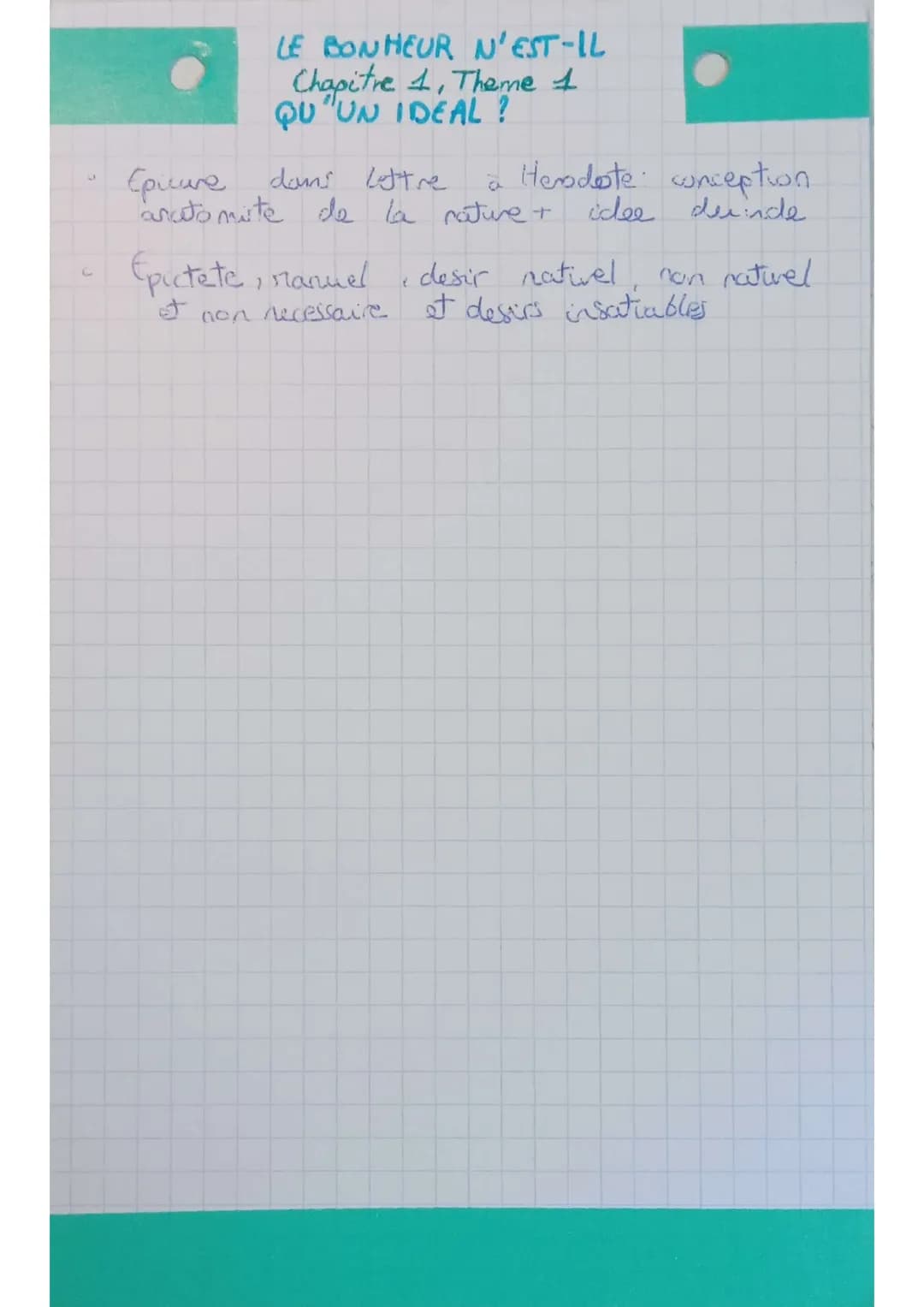 LE BONHEUR N'EST-IL
Chapitre 4, Theme 1
QU'UN IDEAL?
Bonheur: etat de satisfaction total, qui dure dans le
temps, et qui vient d'un jugement
