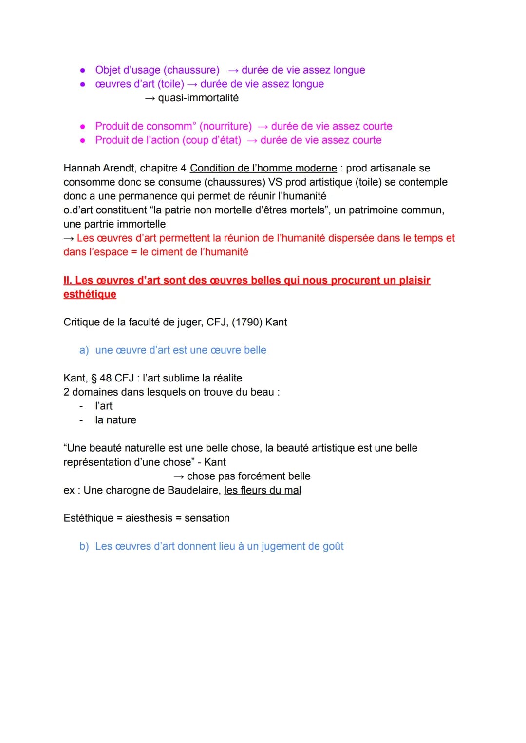 Histoire du concept d'art :
"Beaux-Arts" prod° artistiques
→ "Arts et Métiers" = prodᵒ artisanales
→
Chap 3: À quoi bon les œuvres d'art ?
L