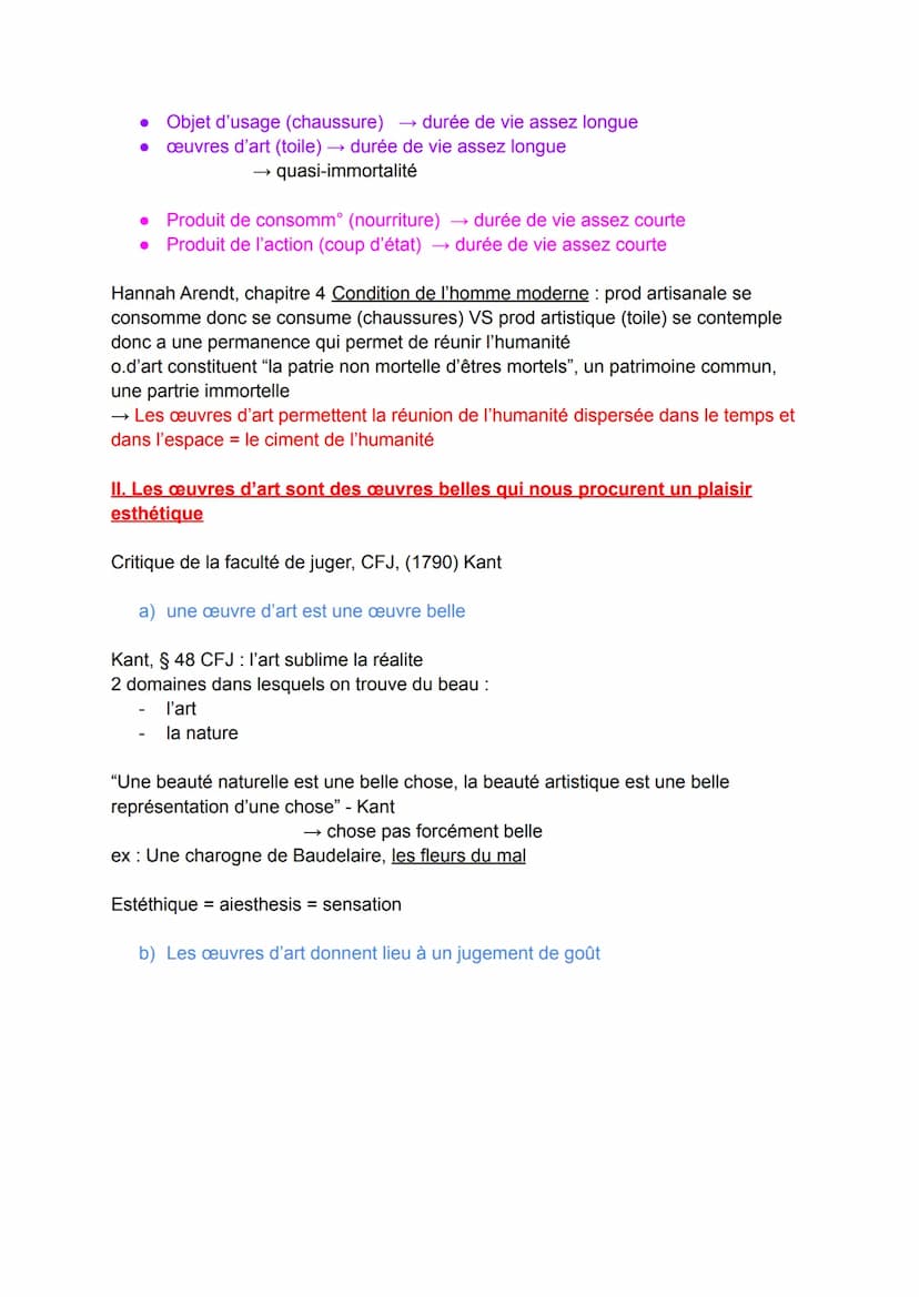 Histoire du concept d'art :
"Beaux-Arts" prod° artistiques
→ "Arts et Métiers" = prodᵒ artisanales
→
Chap 3: À quoi bon les œuvres d'art ?
L