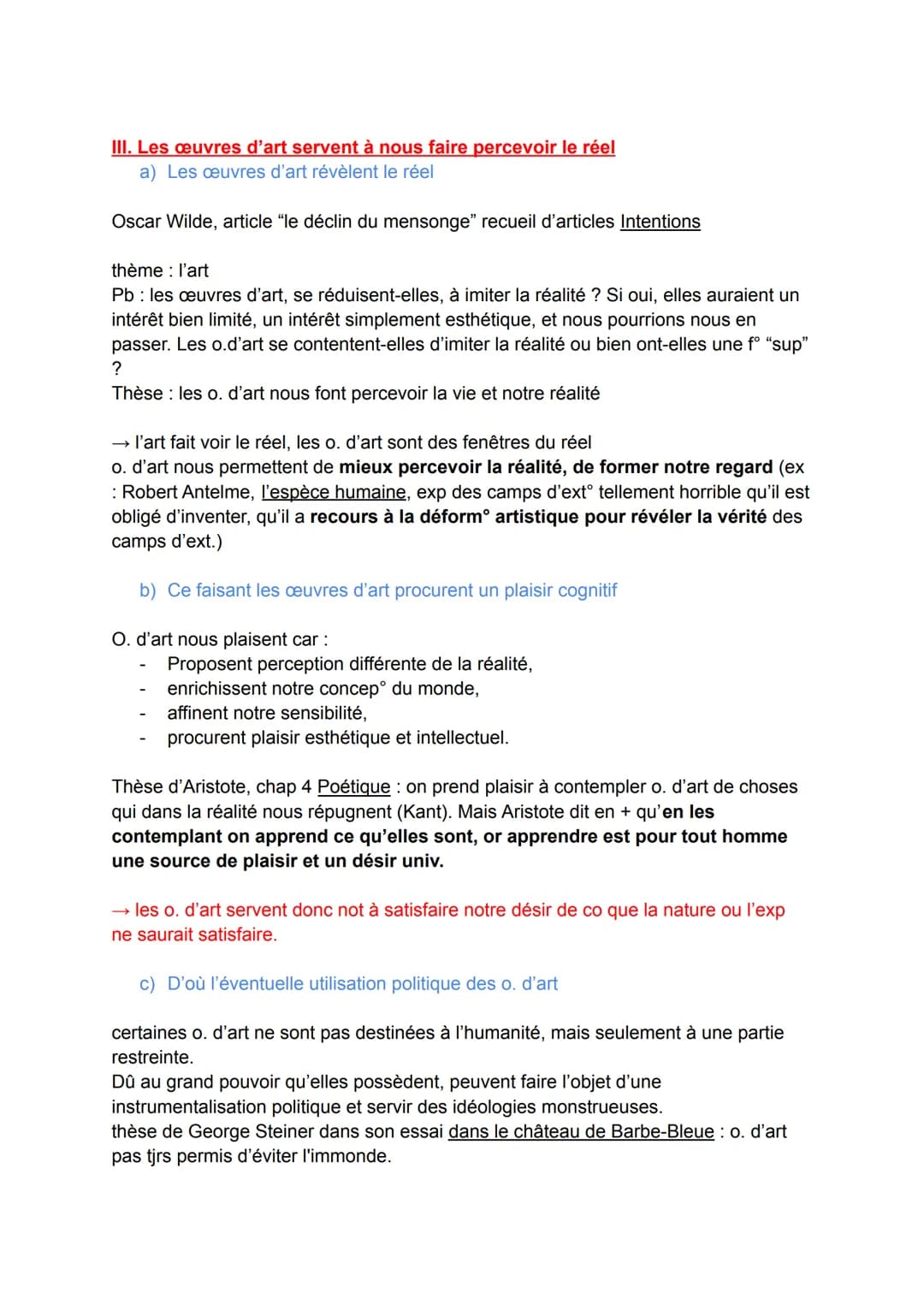 Histoire du concept d'art :
"Beaux-Arts" prod° artistiques
→ "Arts et Métiers" = prodᵒ artisanales
→
Chap 3: À quoi bon les œuvres d'art ?
L