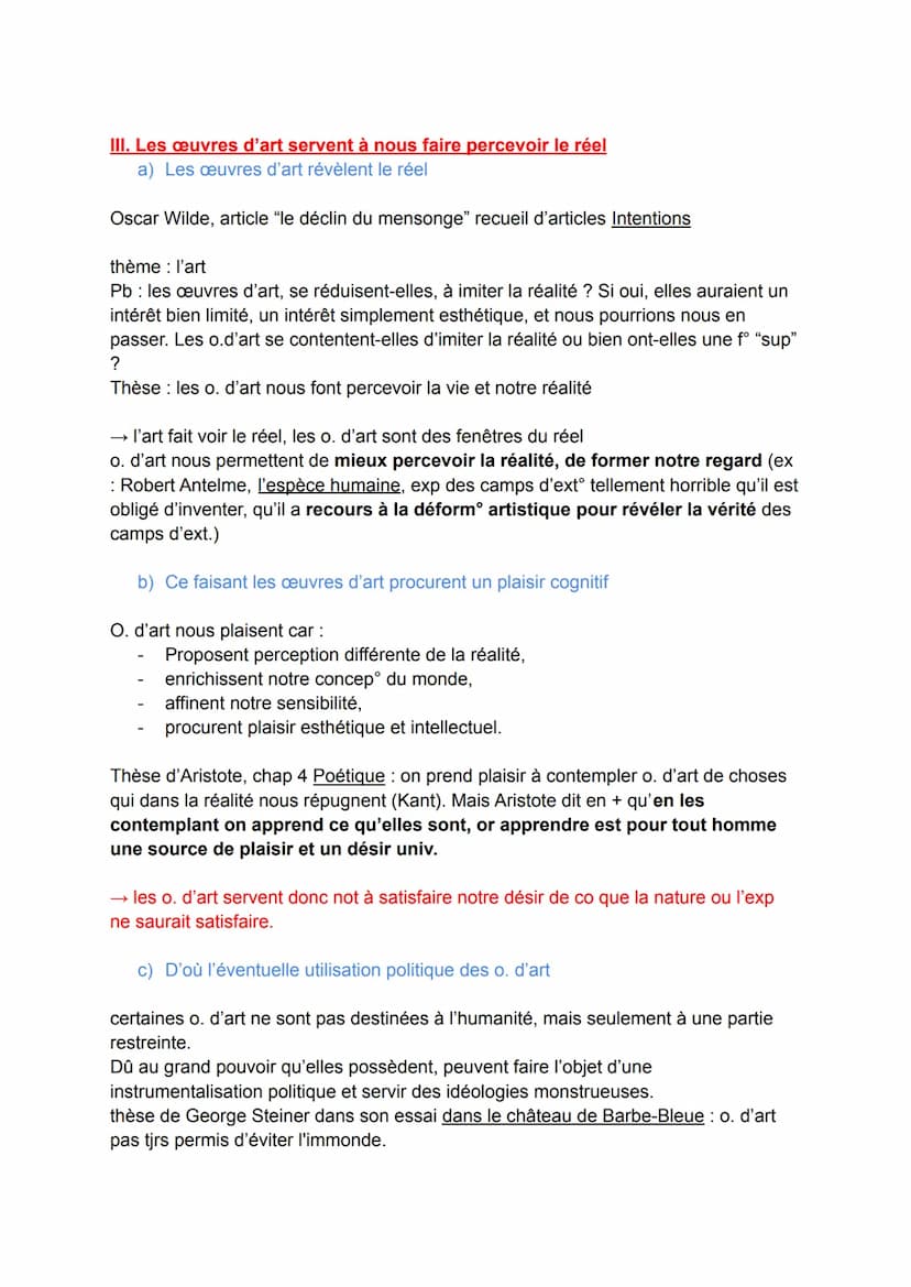 Histoire du concept d'art :
"Beaux-Arts" prod° artistiques
→ "Arts et Métiers" = prodᵒ artisanales
→
Chap 3: À quoi bon les œuvres d'art ?
L