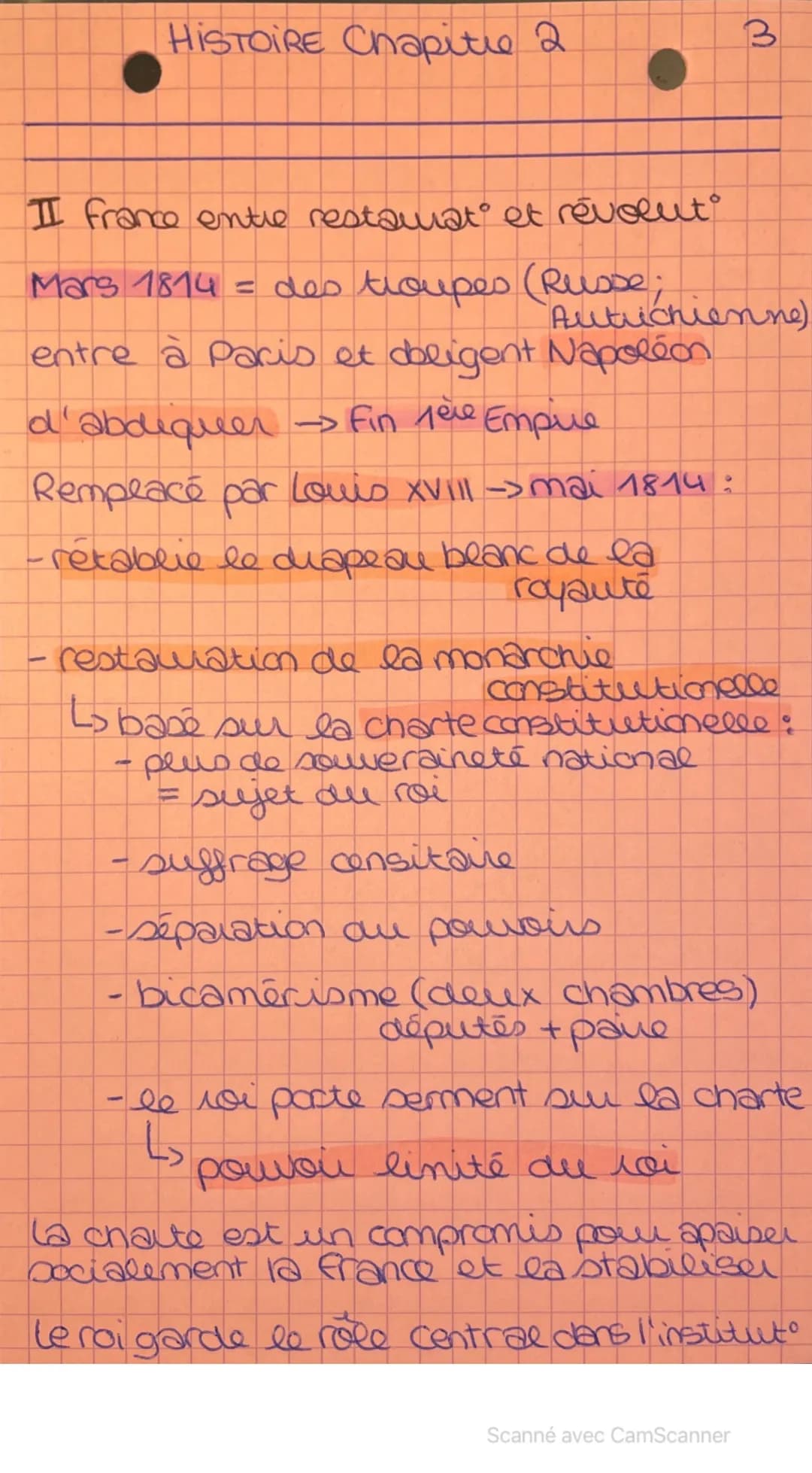 HISTOIRE Chapitre 2
L'europe entre restaurat
et révolution (1814-1848)
I Congrès de vieme →>"printemps des peuples"
Chute de Napoléon Ier a 