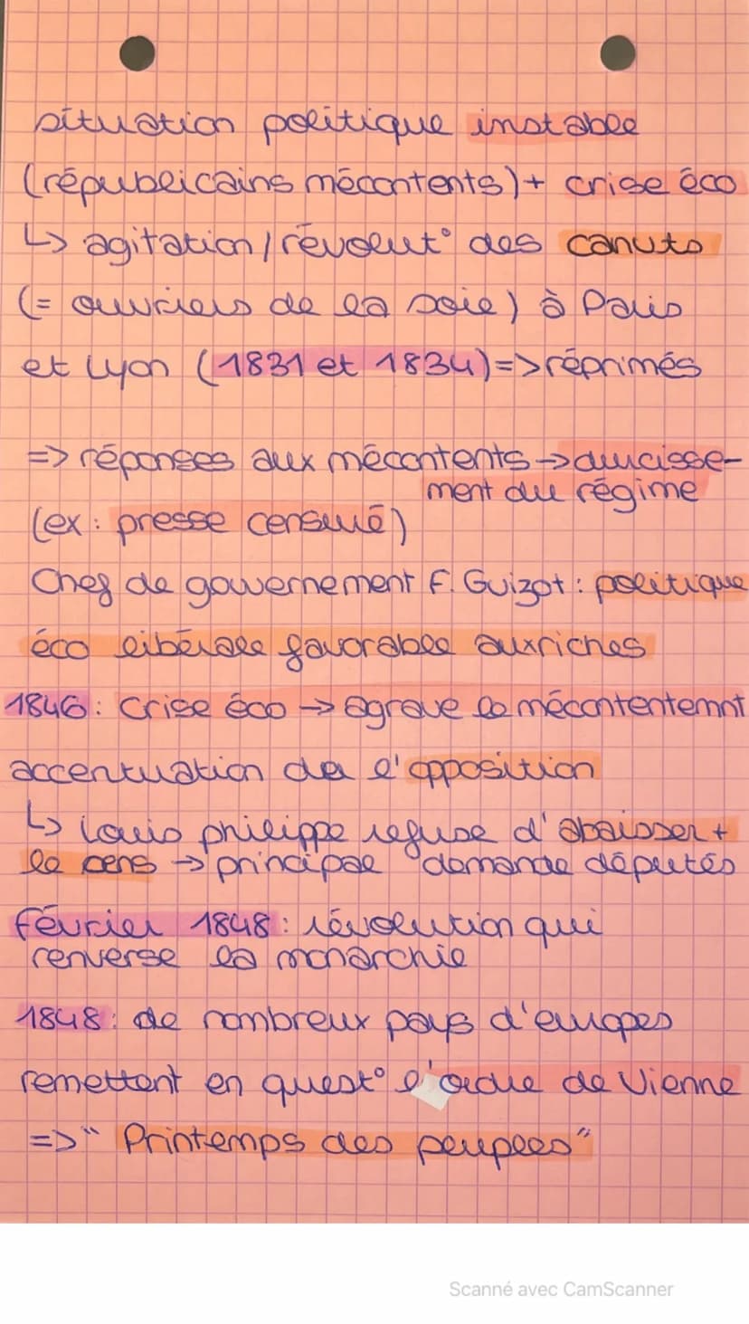HISTOIRE Chapitre 2
L'europe entre restaurat
et révolution (1814-1848)
I Congrès de vieme →>"printemps des peuples"
Chute de Napoléon Ier a 