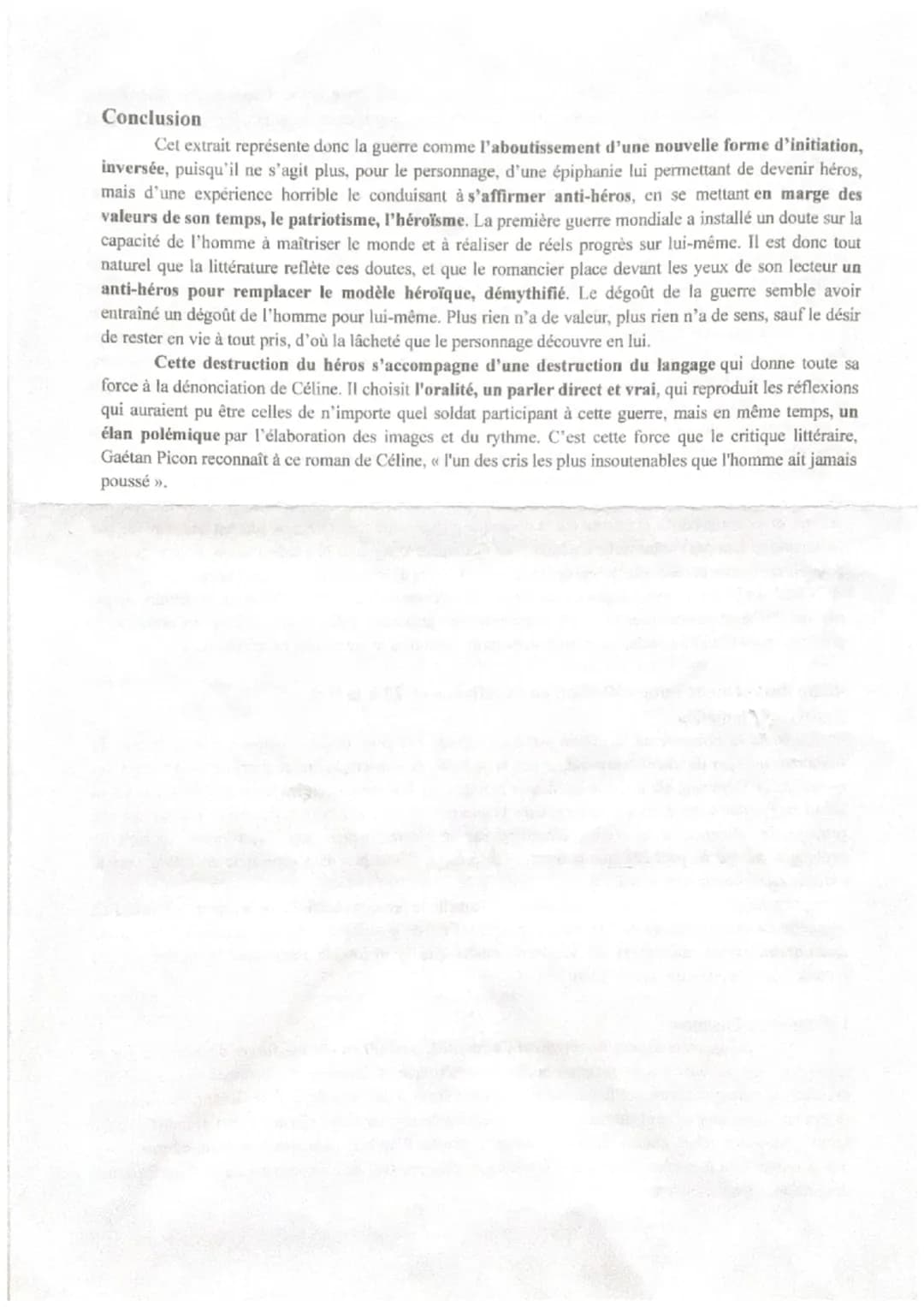 ^
Personnages en marge, plaisirs du romanesque
Après s'être enrôlé sur un coup de tête, le héros, Ferdinand Bardamu, se retrouve sur le fron