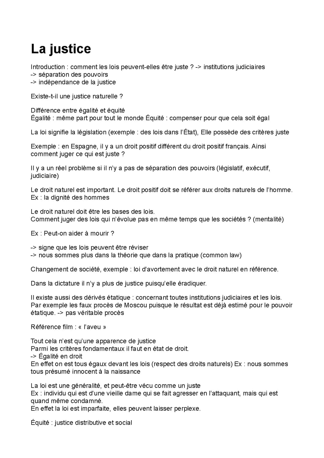 Comprendre la Justice : Droit Naturel et Droit Positif, Égalité VS Équité