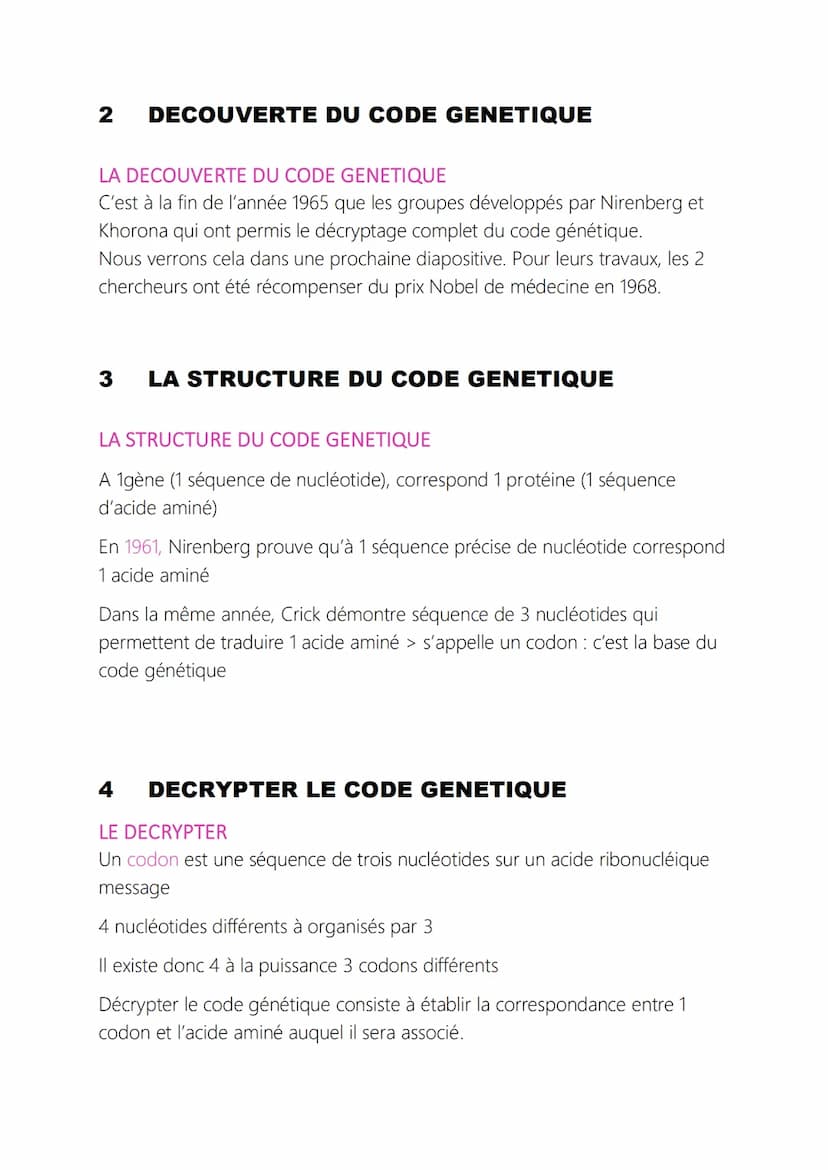 Le code génétique
1 PRESENTATION
INTRODUCTION
L'information génétique est conservée par la cellule au niveau de son ADN.
Cette information e