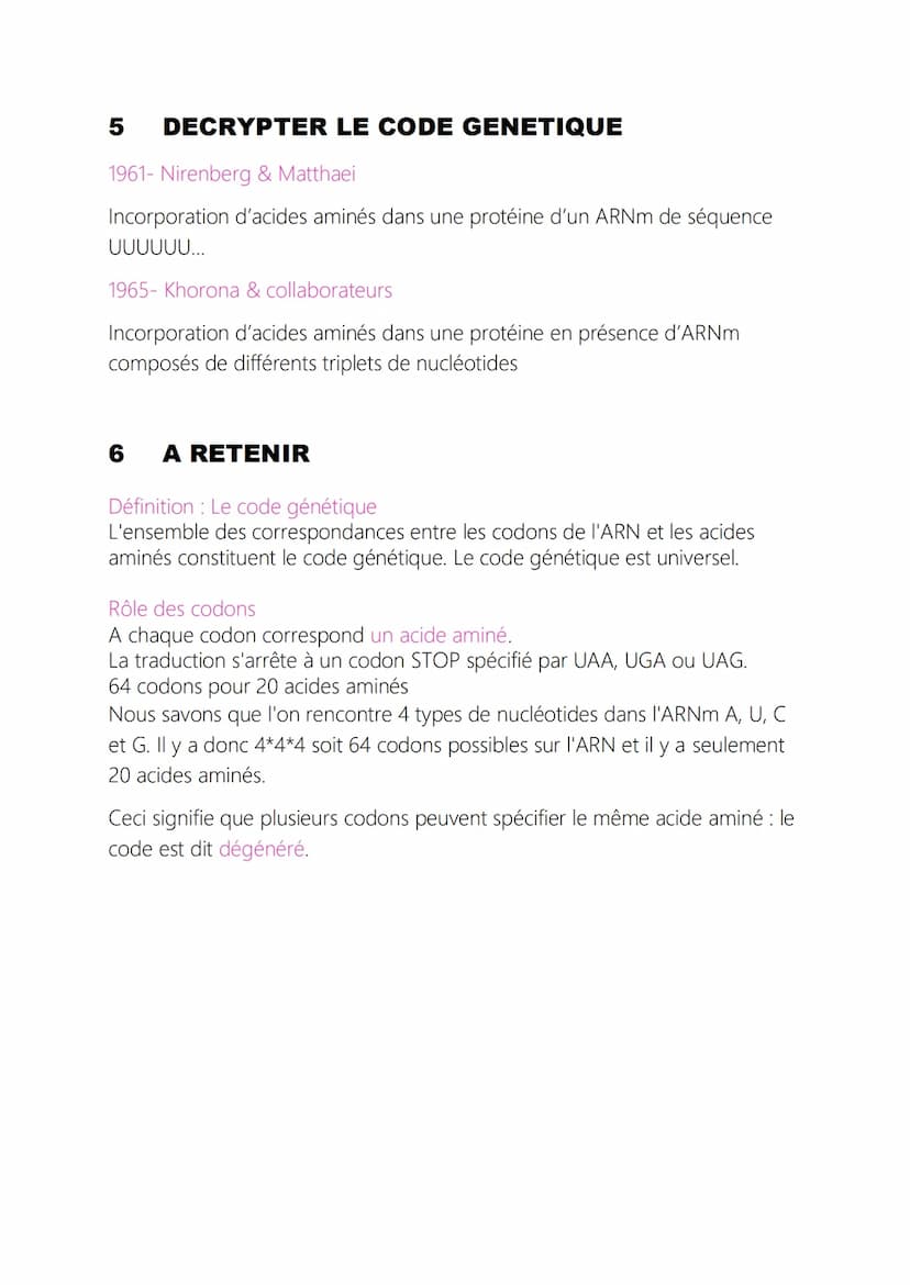 Le code génétique
1 PRESENTATION
INTRODUCTION
L'information génétique est conservée par la cellule au niveau de son ADN.
Cette information e