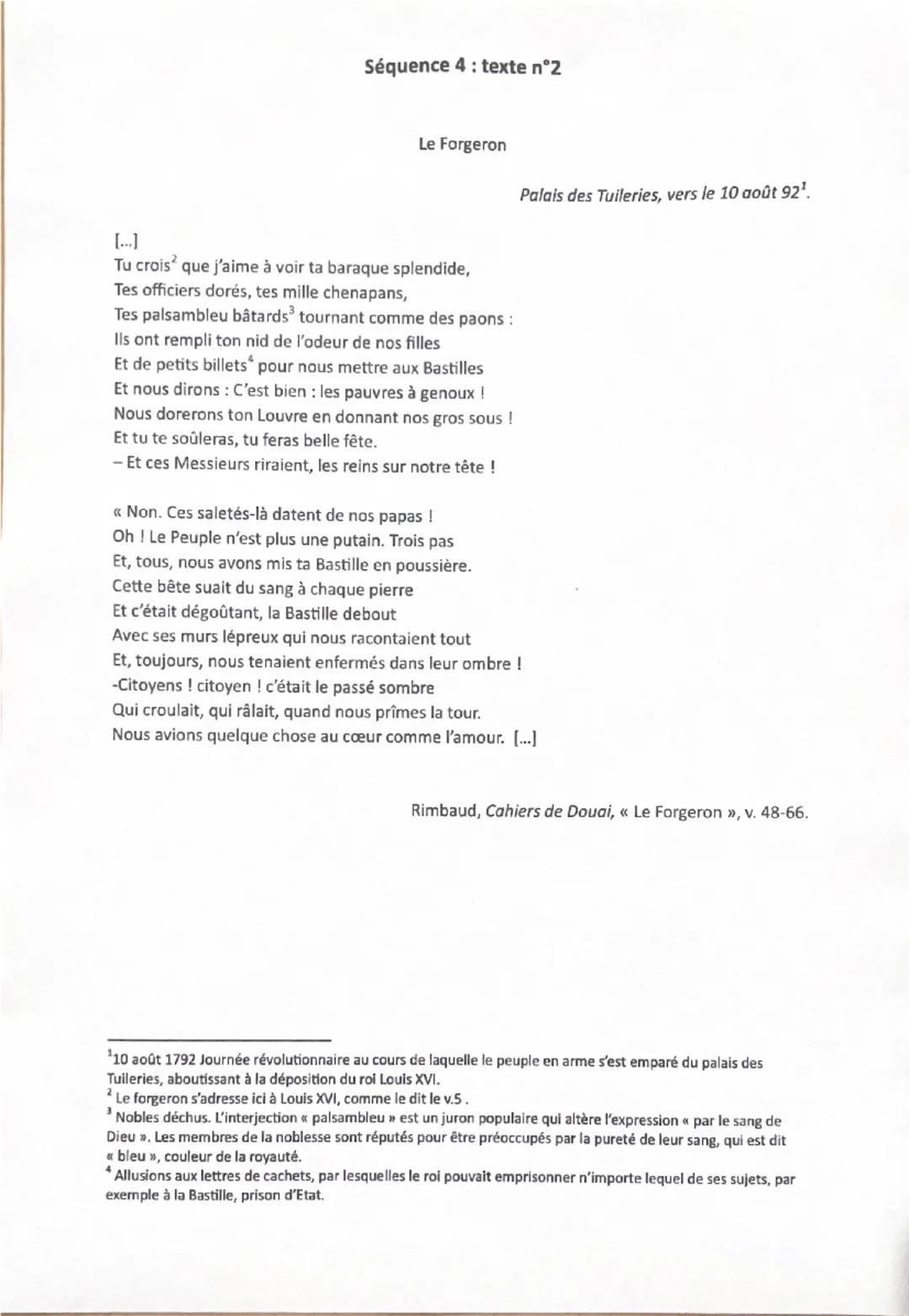 Seq 472
RIMBAUD
introduction:
situation du texte 3e peene du 1er cahier de Dovai c'est un long poeme
-->179 VeRs et qui est precede d'une no