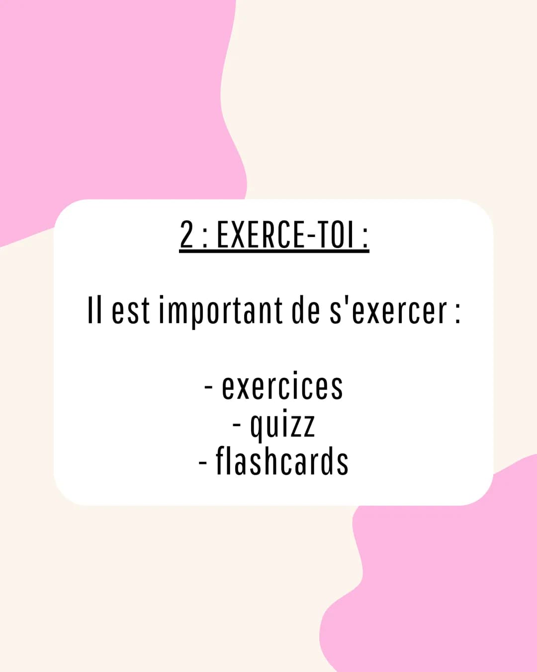 3 étapes pour
réviser un
contrôle 1: MÉTHODE DE LA FEUILLE
BLANCHE:
Prends une feuille et note-y tous
ce que tu sais sur ton chapitre !
Une 
