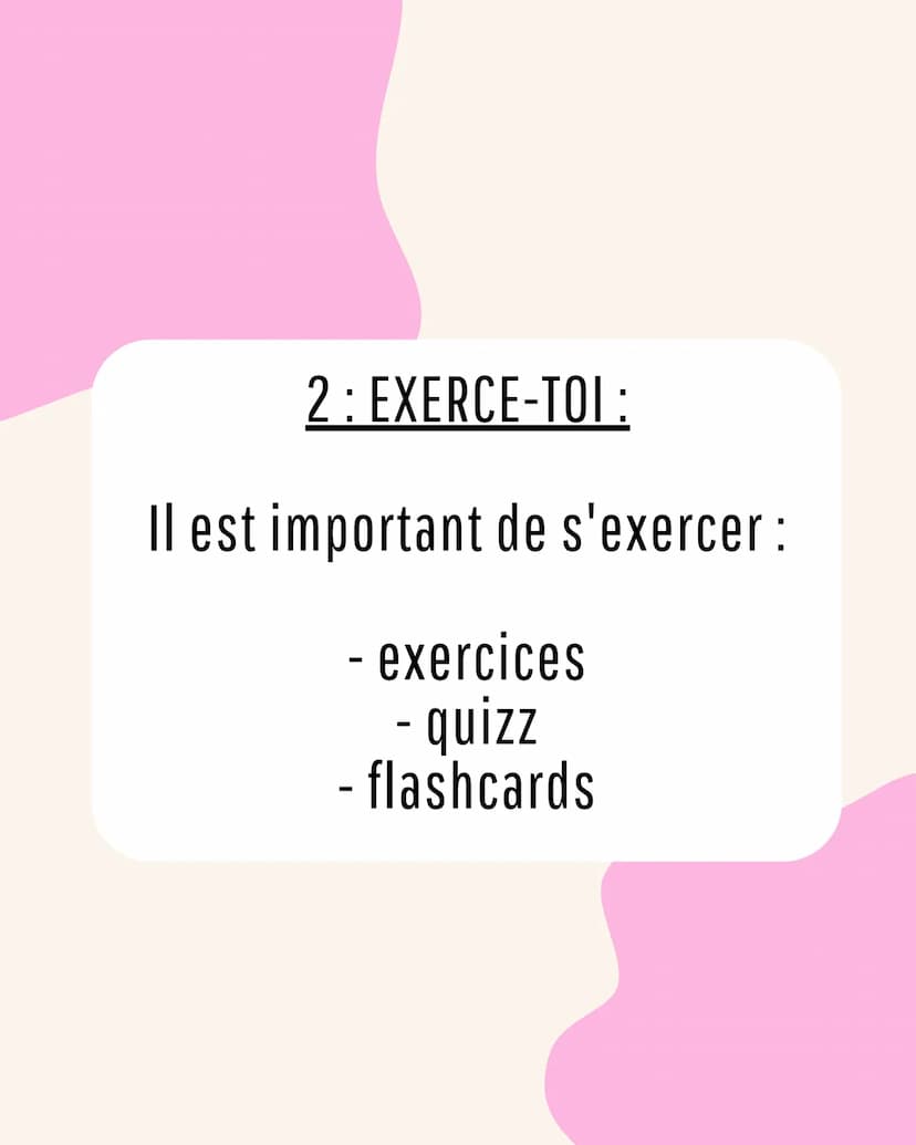 3 étapes pour
réviser un
contrôle 1: MÉTHODE DE LA FEUILLE
BLANCHE:
Prends une feuille et note-y tous
ce que tu sais sur ton chapitre !
Une 