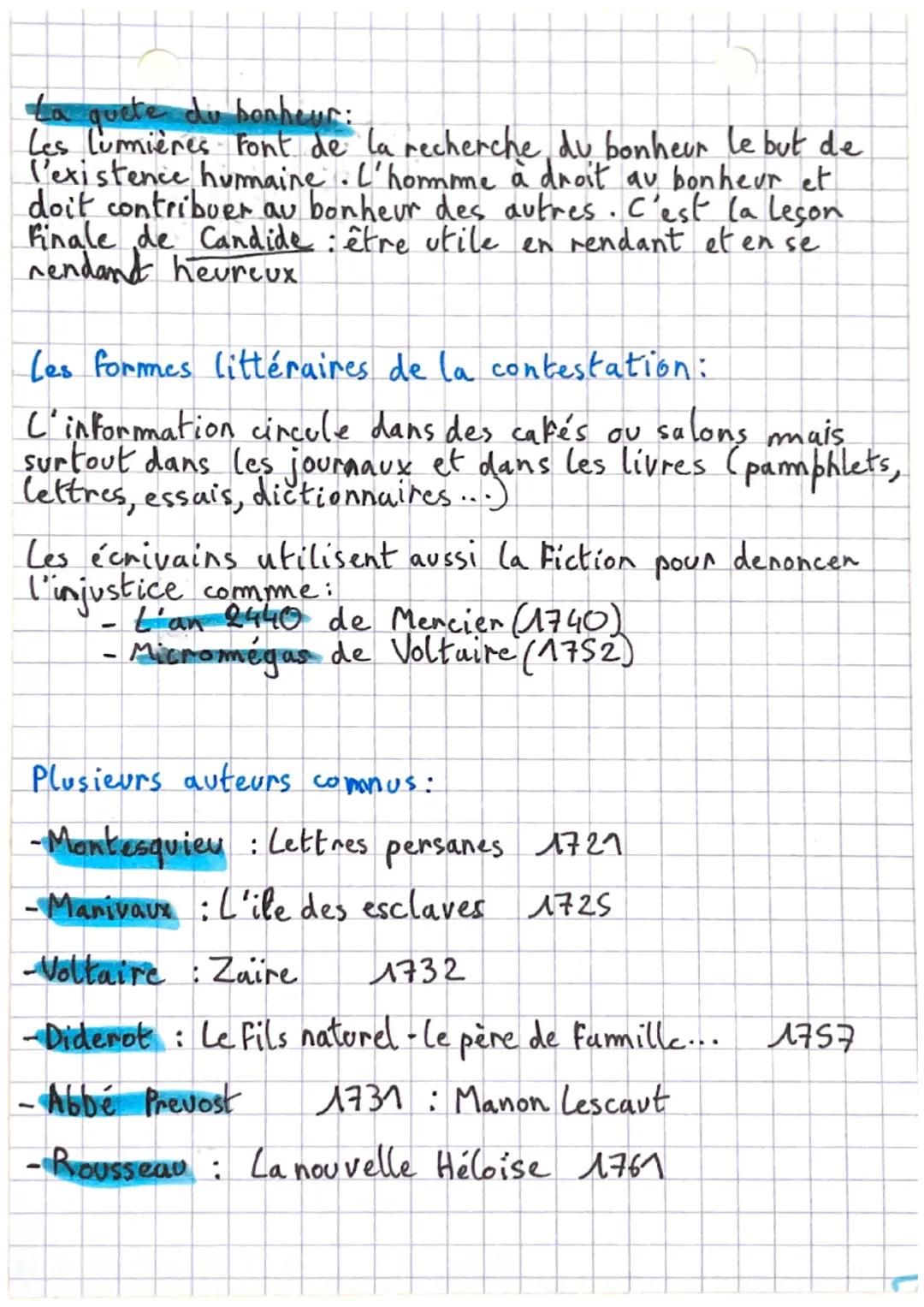 Les Lumières
1715-1789 (XVIII's)
Contexte:
- Monarchie de plus en plus critiquée. Après Louis XIV,
Louis XV et XVI sont incapables de reform