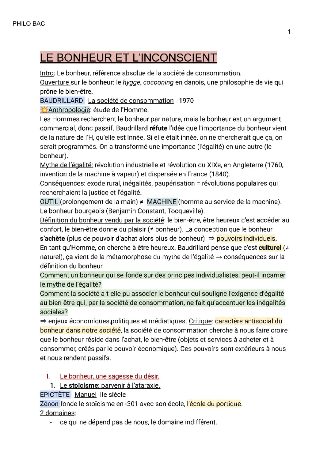PHILO TERM: Le bonheur et l'inconscient.