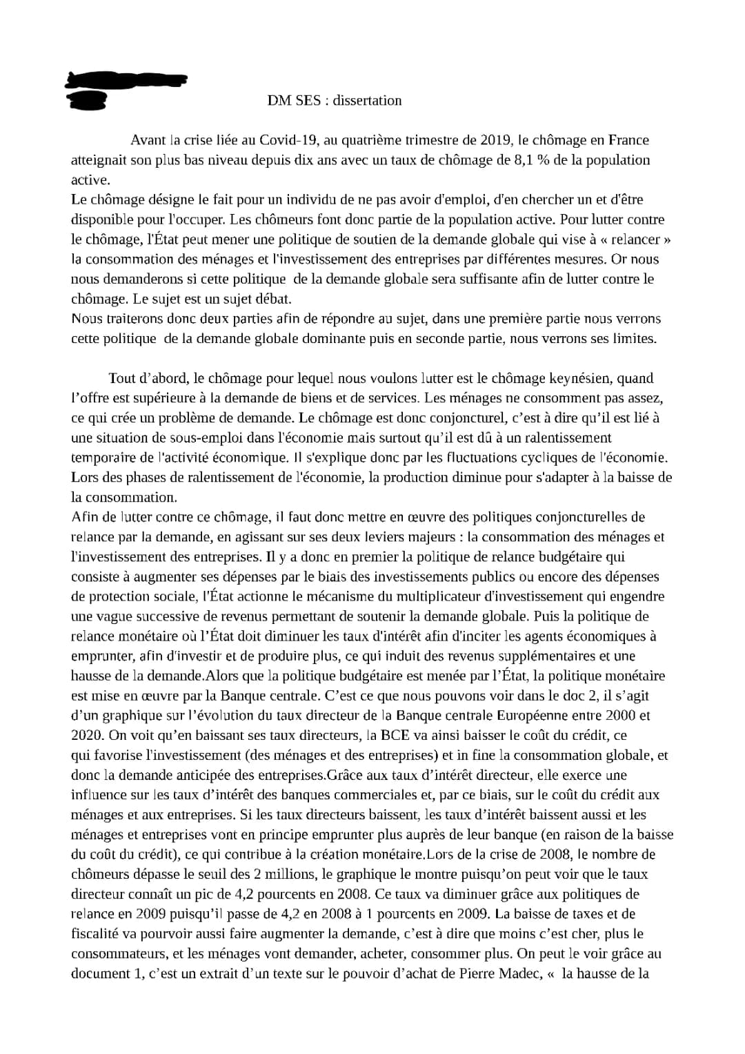 SES chômage
