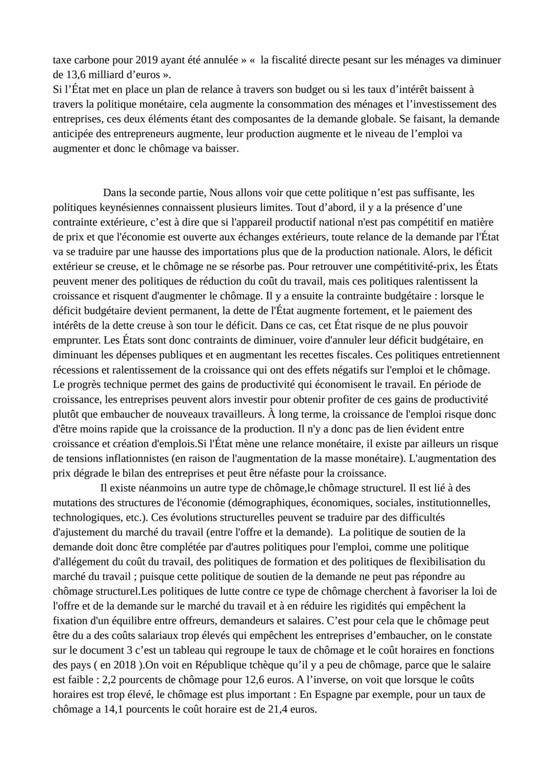 DM SES: dissertation
Avant la crise liée au Covid-19, au quatrième trimestre de 2019, le chômage en France
atteignait son plus bas niveau de
