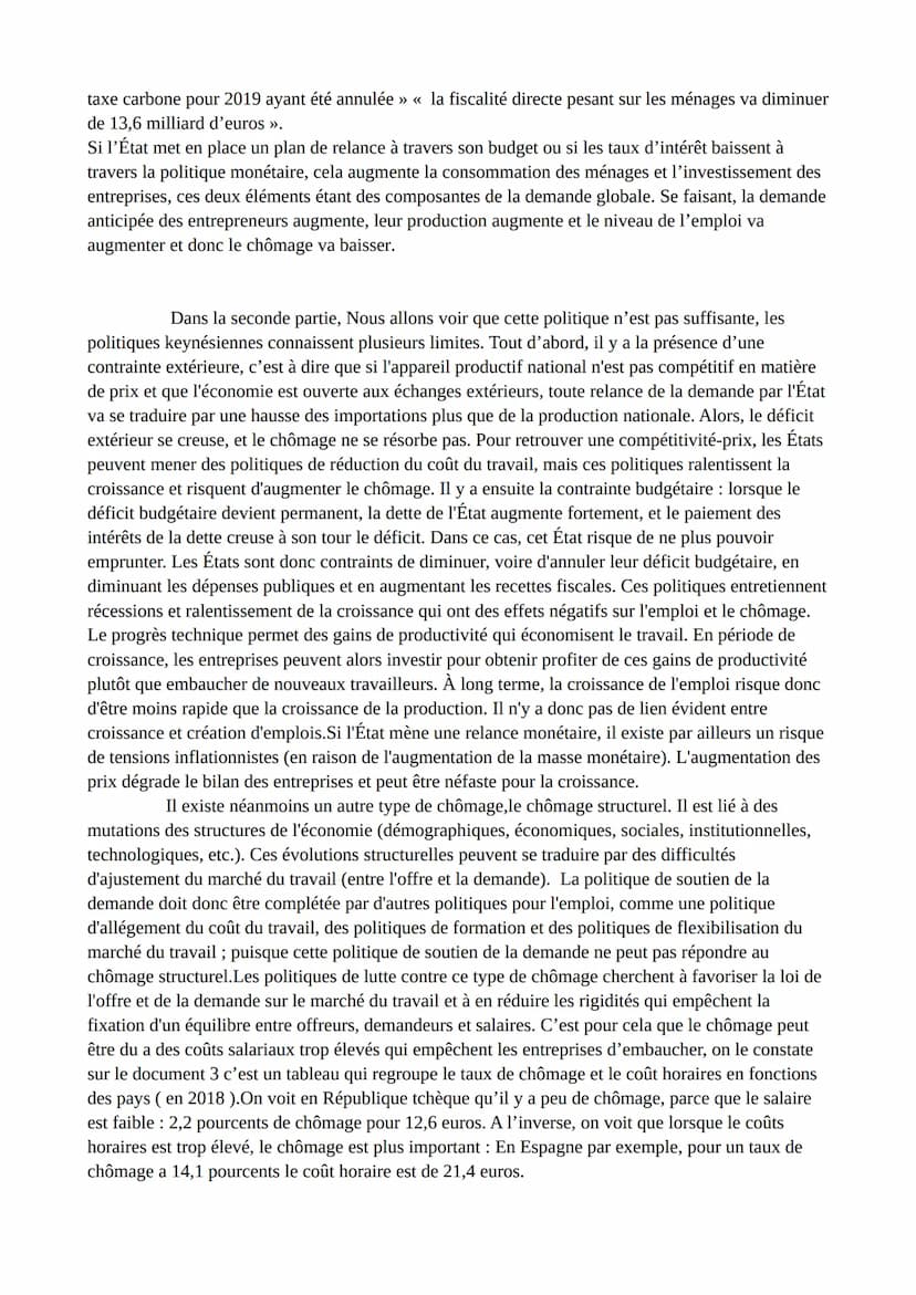 DM SES: dissertation
Avant la crise liée au Covid-19, au quatrième trimestre de 2019, le chômage en France
atteignait son plus bas niveau de