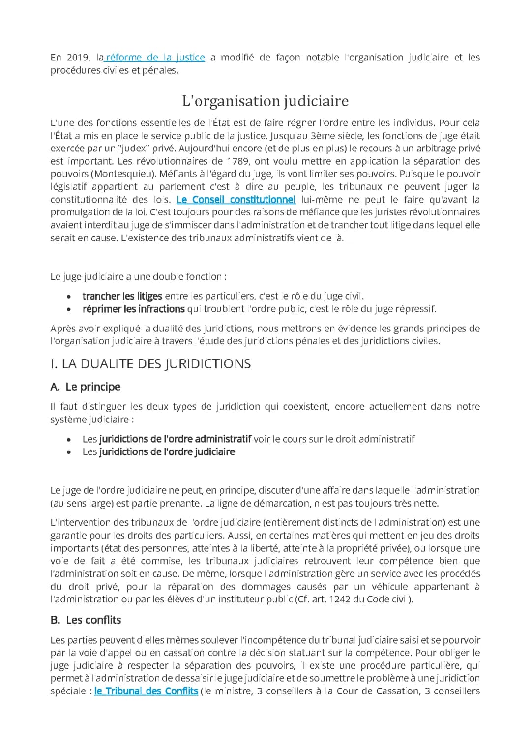 Organisation judiciaire en France PDF: Cours L1 droit et schémas des juridictions