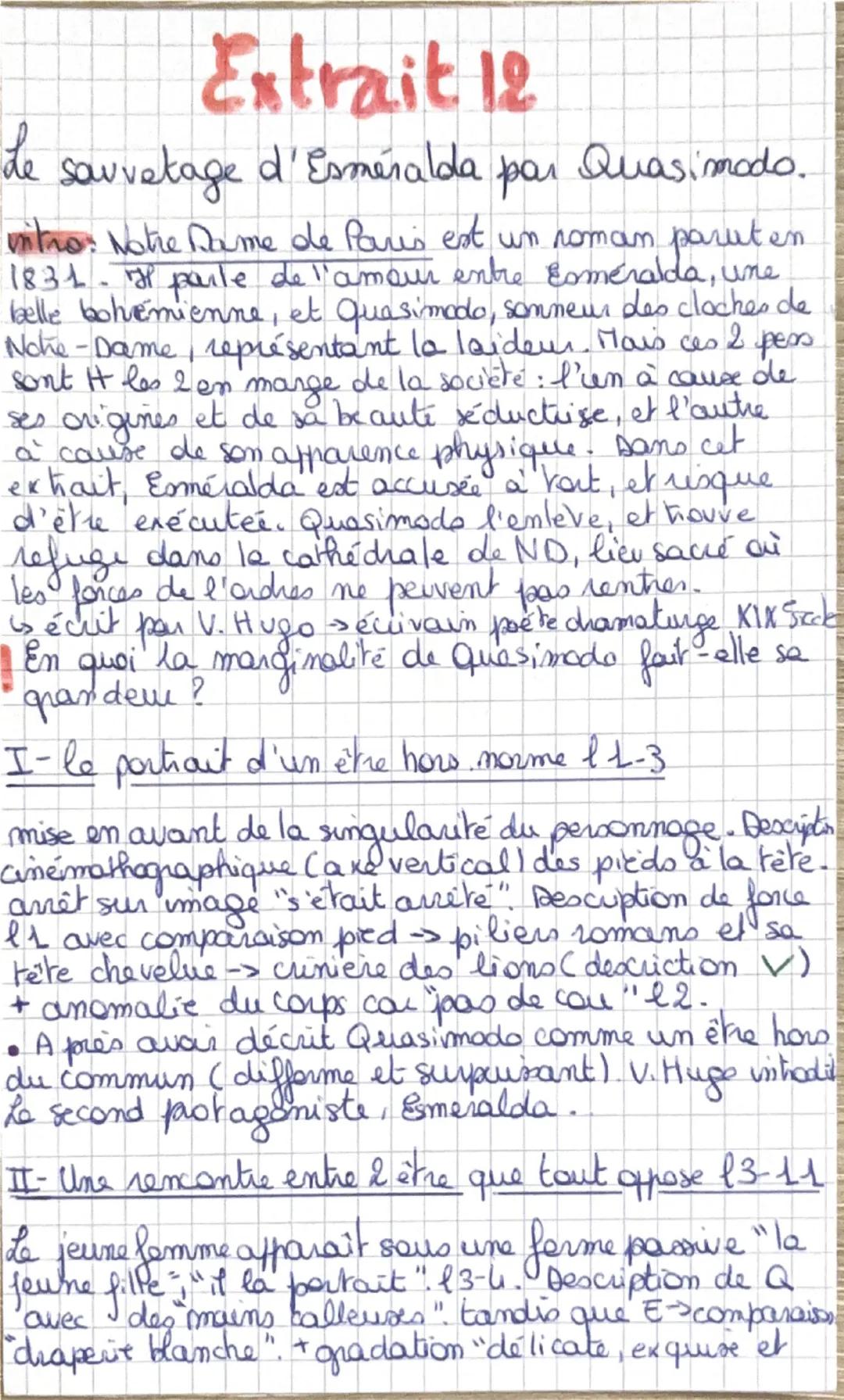 # Extrait 12

de sauvetage d'Esmeralda par Quasimodo.

Intro: Notre Dame de Paris est un nomam paruten.
1831-f parle de l'amour entre comera