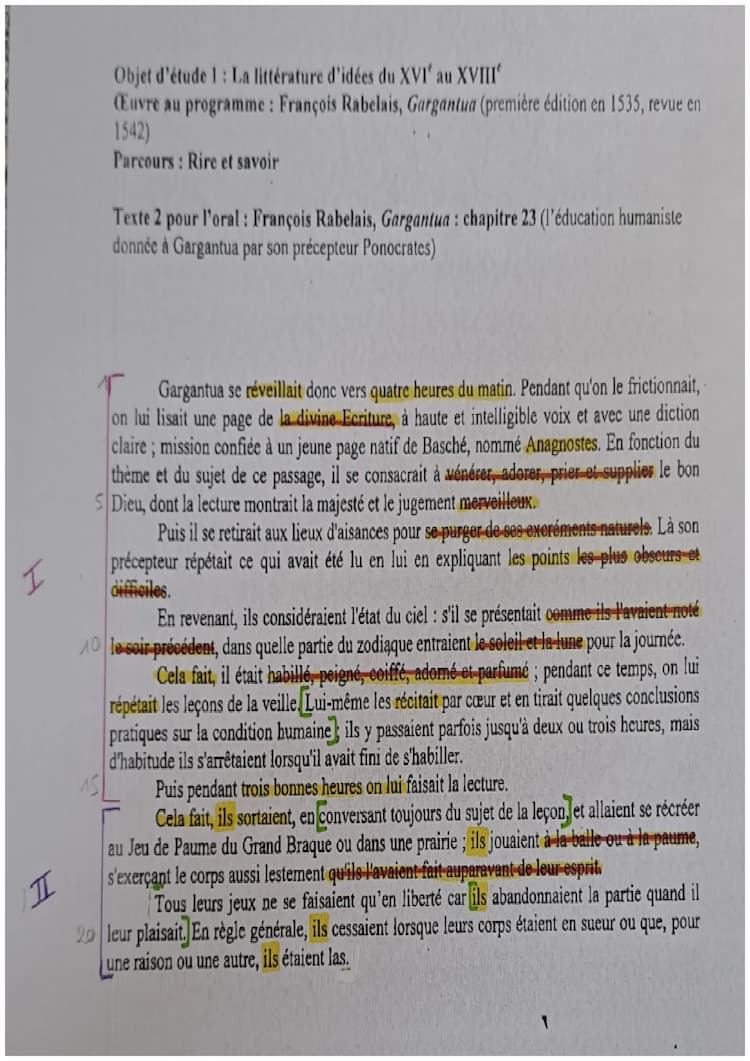 Know Texte oral : Gargantua, chapitre 23 (l'éducation humaniste) thumbnail
