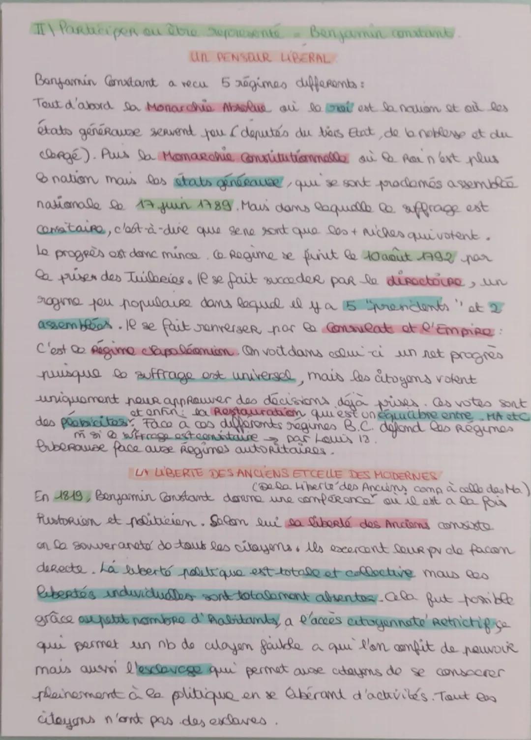 II Participer au être representé - Benjamin constant.

UR PENSOUR LIBERAL

Benjamin Constant a recu 5 régimes differents:
Tout d'abord sa Mo