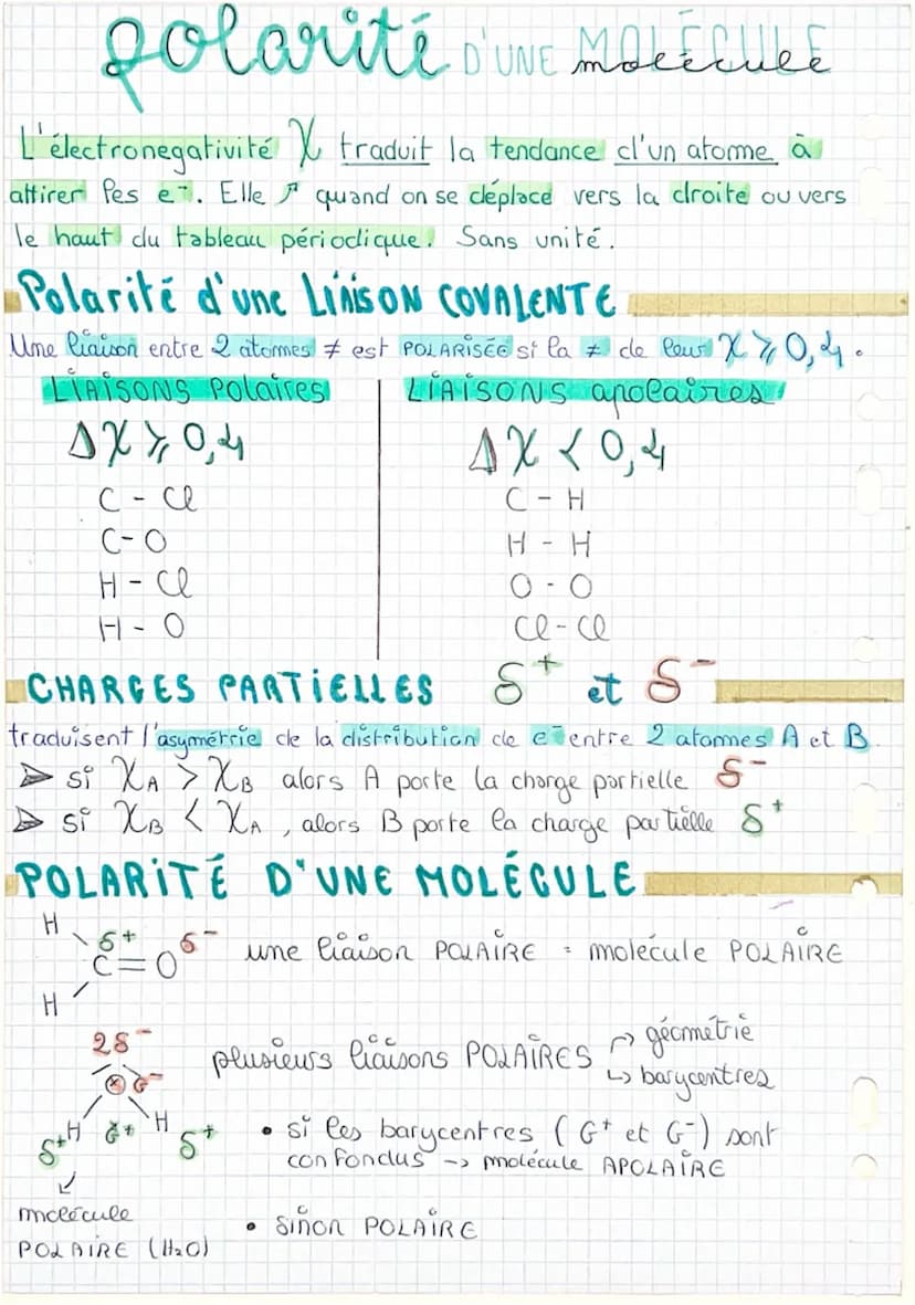 Structure et polarité d'une entité CHIMIE
SOUS-COUCHES:
S: 2
P6e-
La dernière
1s 2s2p3s3p
configuration électronique
couche remplie s'
appel