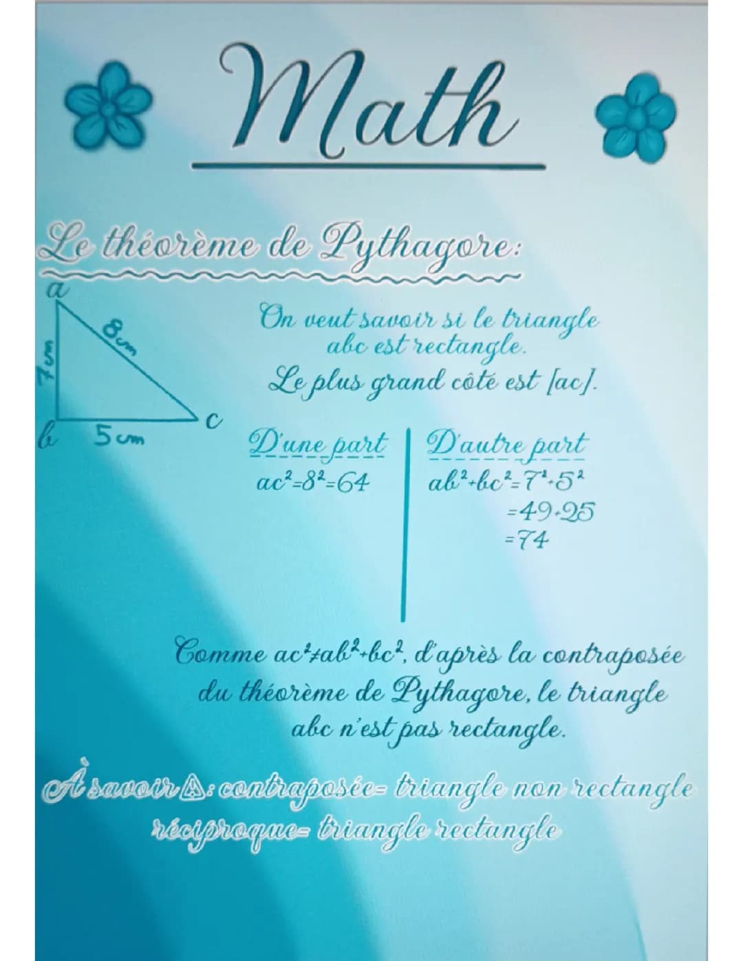 Le théorème de Pythagore