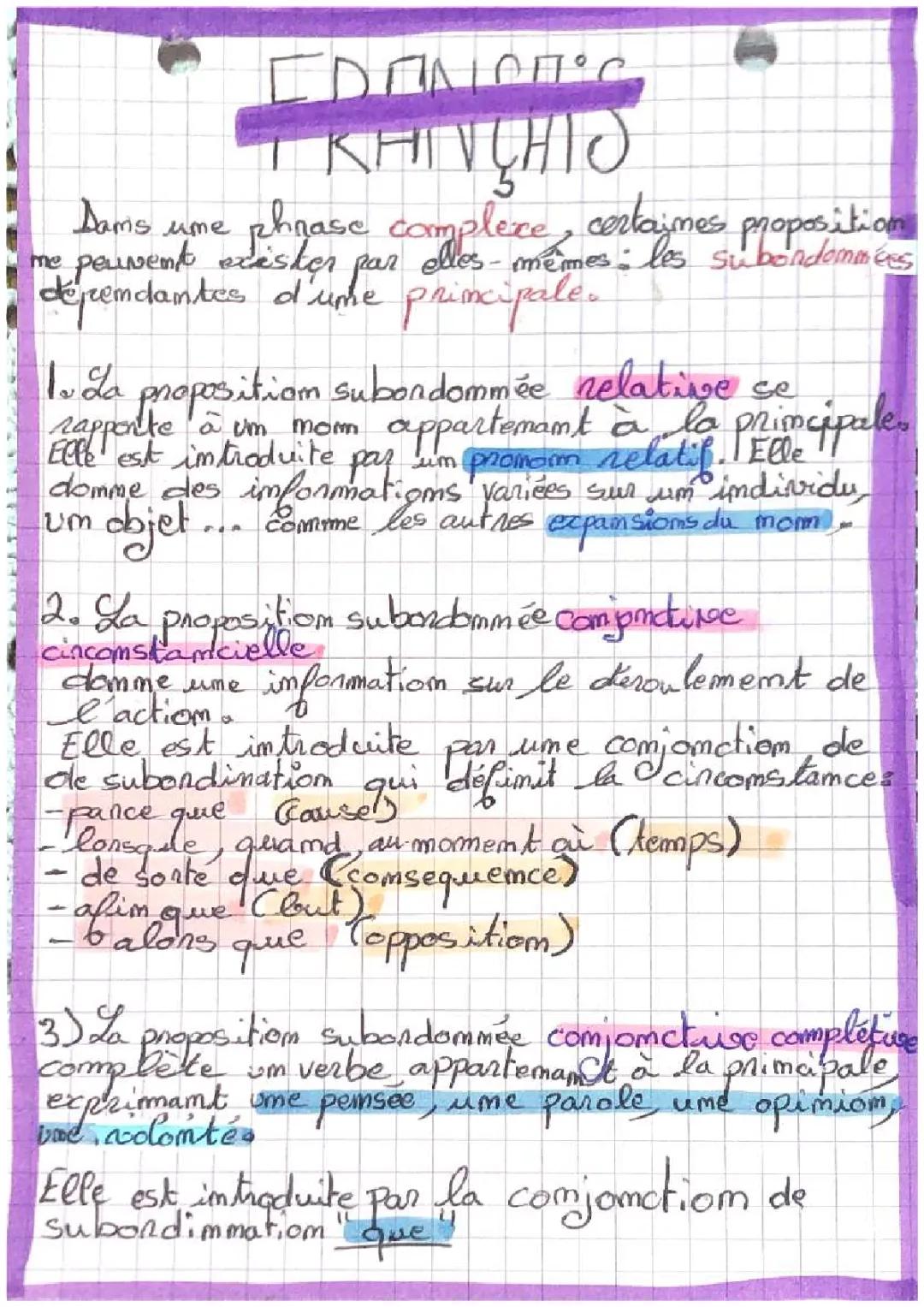 Découvre les propositions subordonnées et phrases complexes