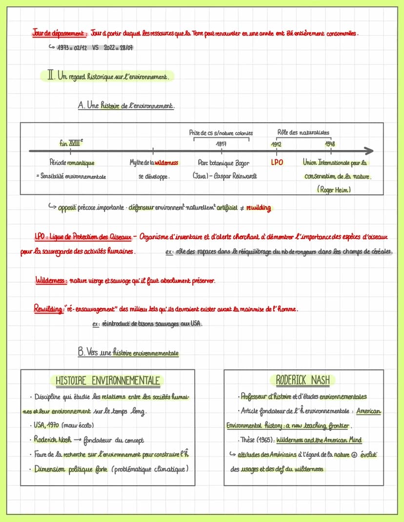 T4: L'environnement, entre exploitation
et protection : enjeu planétaire
I. Définitions, représentations et évolutions de la notion d'enviro