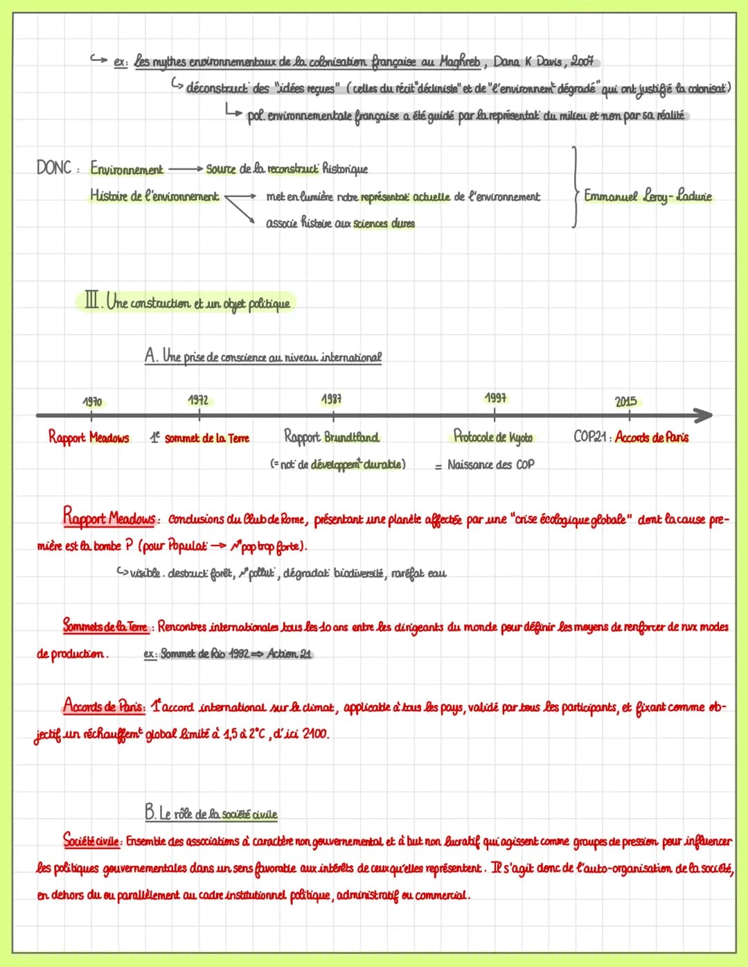 T4: L'environnement, entre exploitation
et protection : enjeu planétaire
I. Définitions, représentations et évolutions de la notion d'enviro