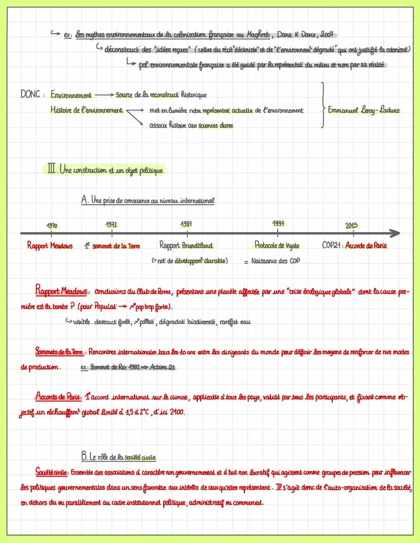 T4: L'environnement, entre exploitation
et protection : enjeu planétaire
I. Définitions, représentations et évolutions de la notion d'enviro