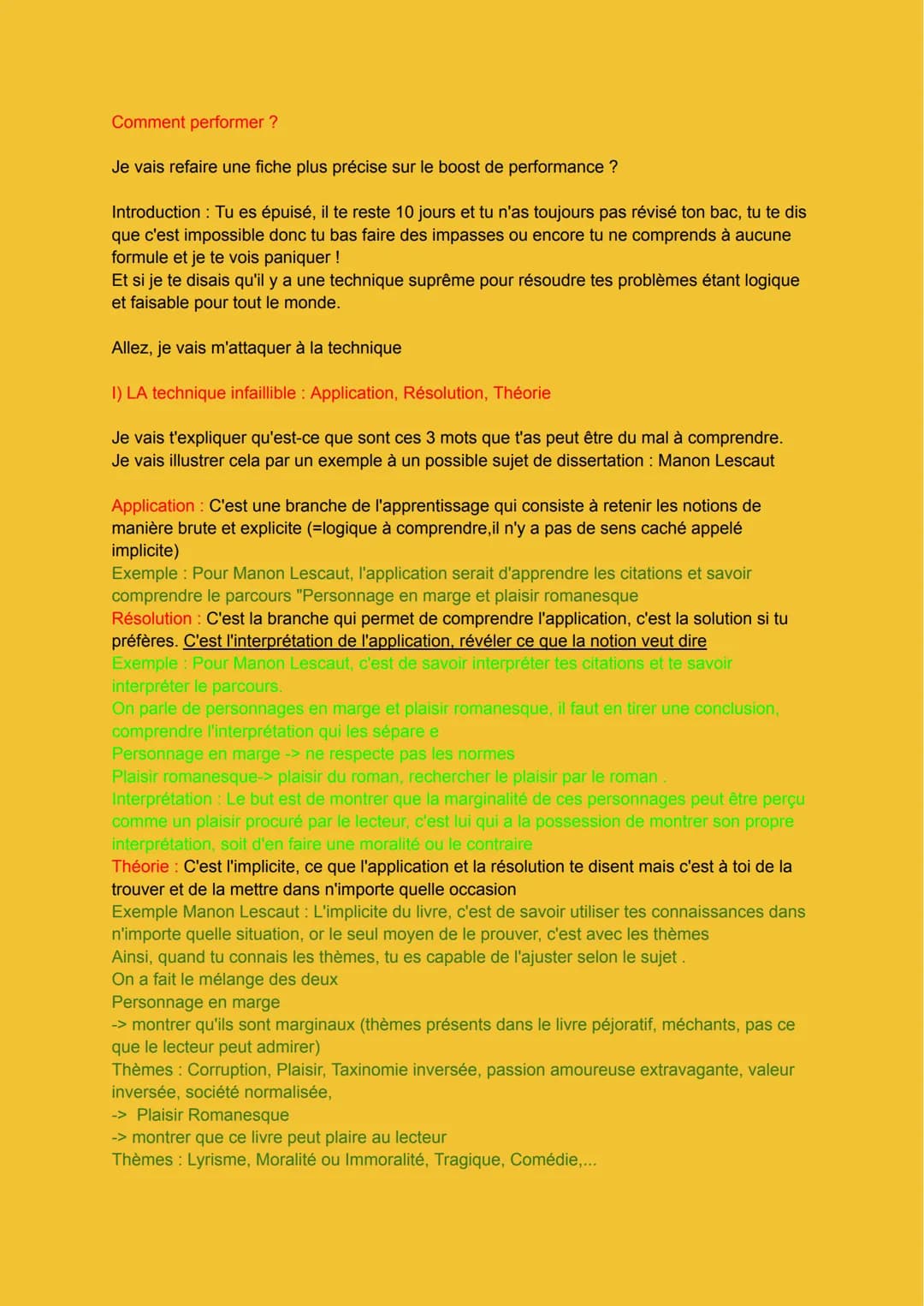 Comment performer ?
Je vais refaire une fiche plus précise sur le boost de performance ?
Introduction : Tu es épuisé, il te reste 10 jours e