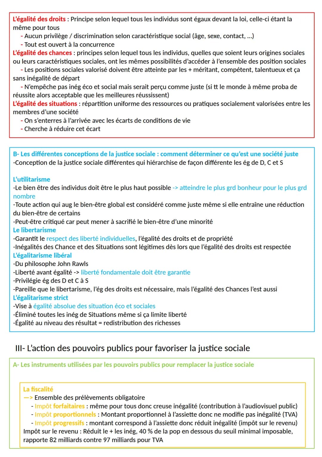 QUELLE INÉGALITÉS SONT COMPATIBLES AVEC LES DIFFÉRENTS
CONCEPTIONS DE LA JUSTICE SOCIALE ?
1- Mesure et analyse des inégalités économiques e