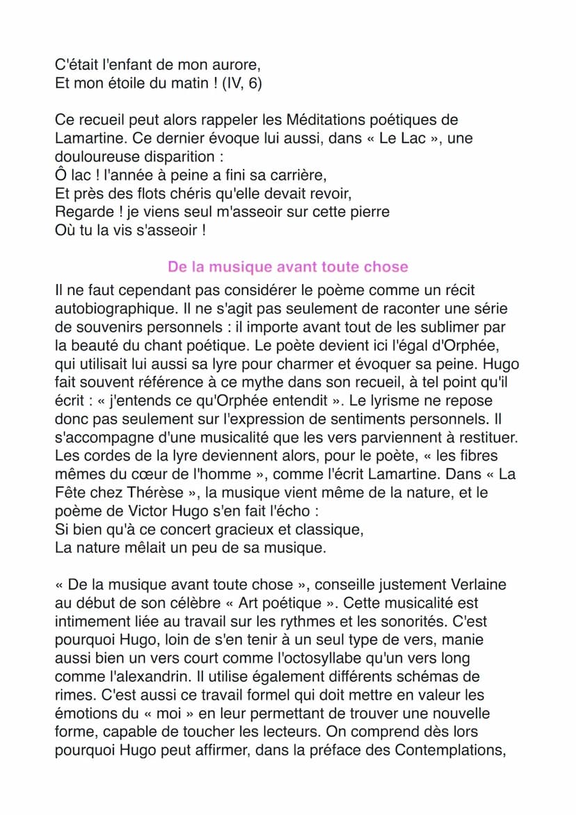 Introduction
<<
Les poètes romantiques ont dû se défendre contre de nombreuses
attaques. Aussi Victor Hugo, dans la préface des Contemplatio