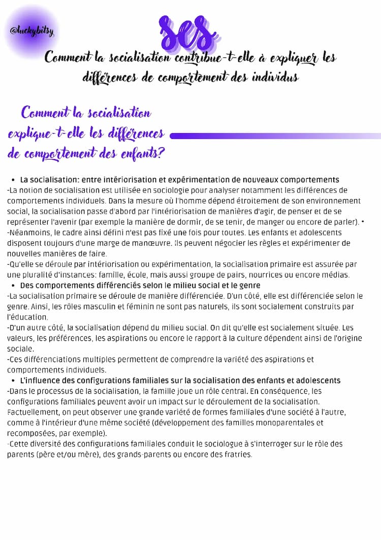 Know Comment la socialisation contribue-t-elle à expliquer les différences de comportement des individus  thumbnail