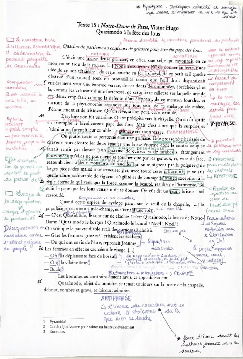 Carte d'identité :
TEXTE 15: Notre-Dame de Paris, Victor Hugo Quasimodo à la fête des fous
Notre-Dame de Paris (1831)
Victor Hugo (1802-1885
