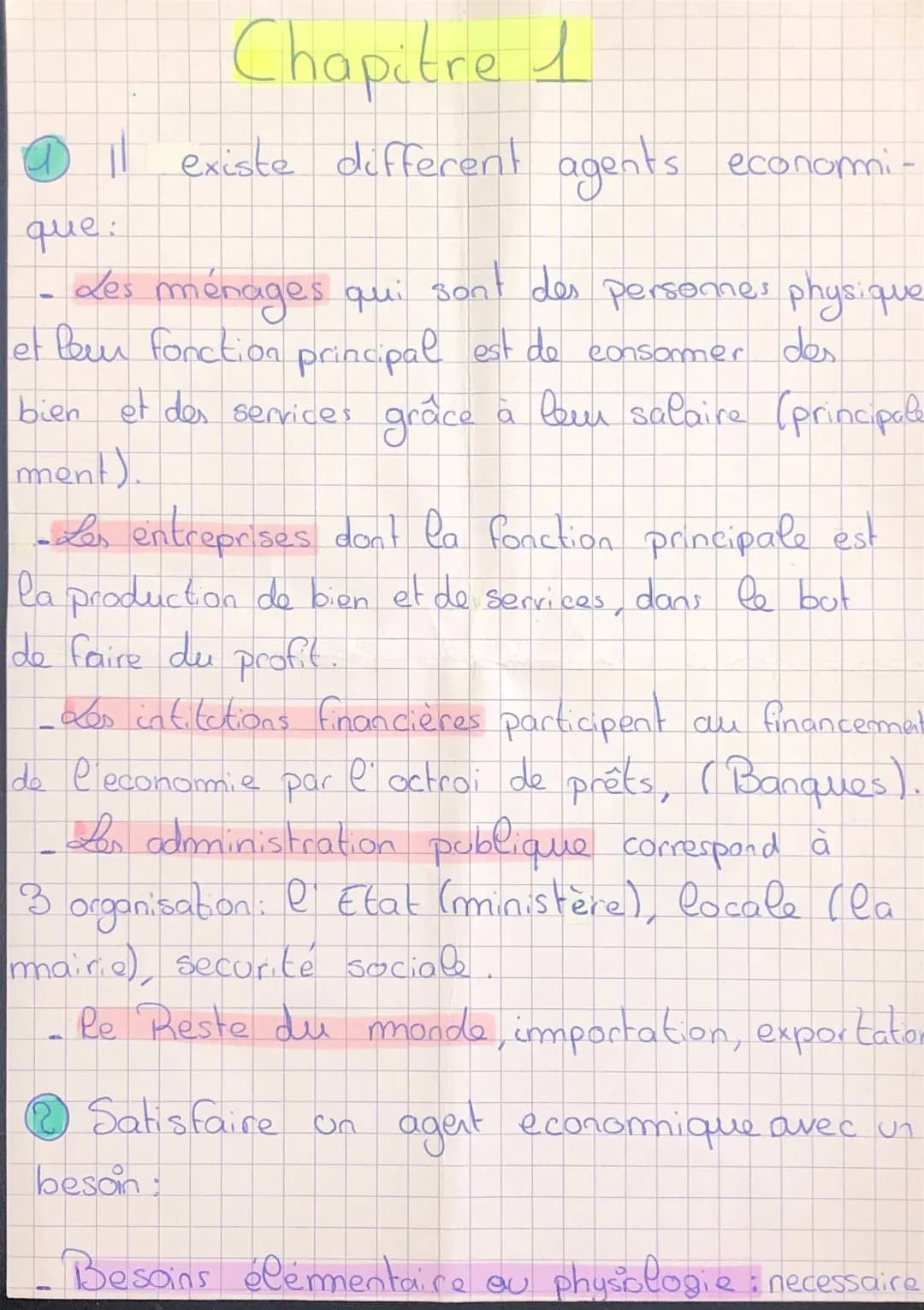 Cours d'économie 1ère STMG PDF : Les Agents Économiques et Leurs Fonctions avec Exercices