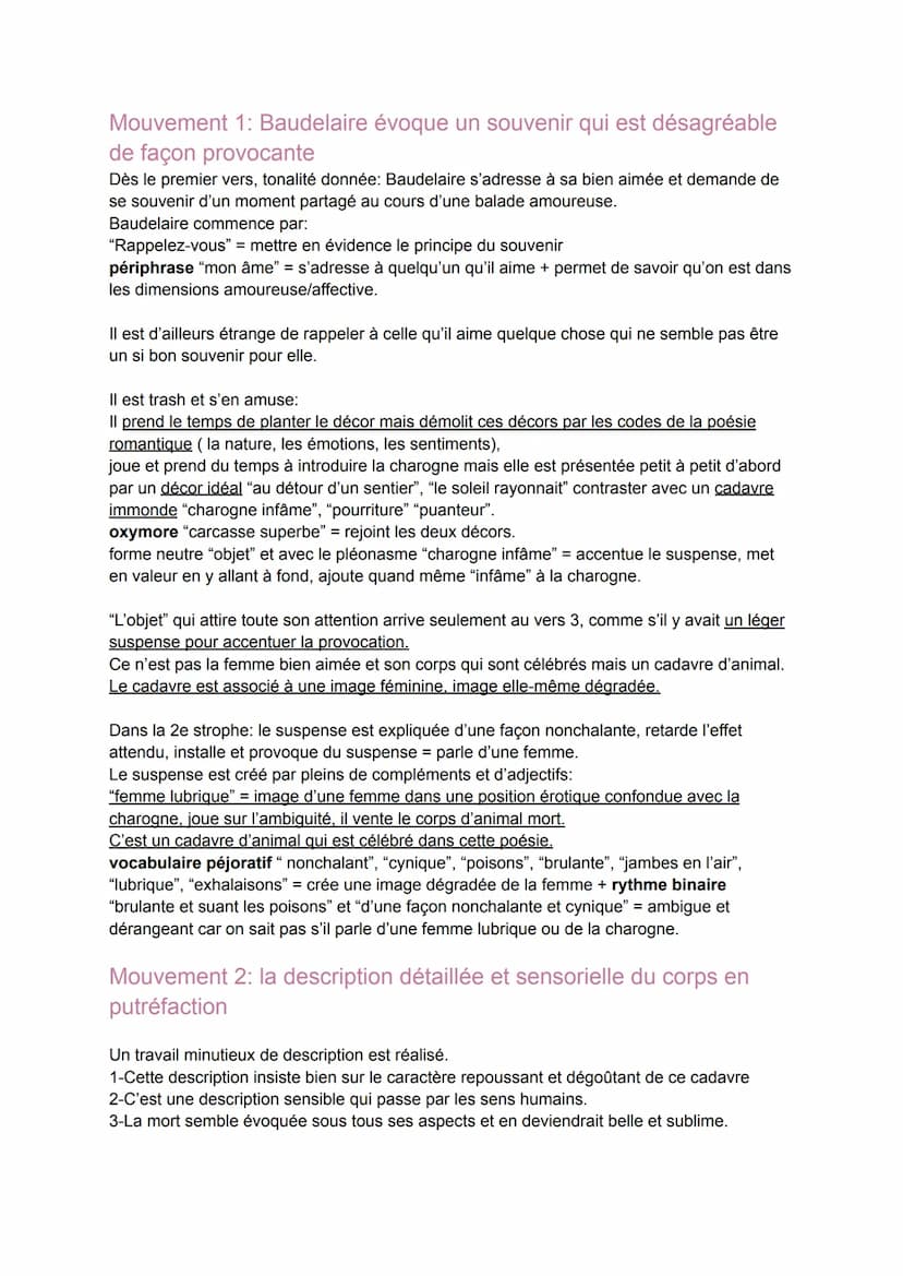 Texte 2: "Une charogne" de Baudelaire
Parcours: alchimie: la boue et l'or
Introduction:
Charles Baudelaire a été l'un des plus grands écriva