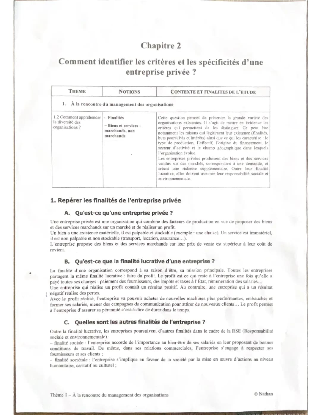 Management comment identifier les critère et les spécificités d’une entreprise privée 