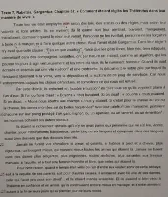 Know Analyse lineaire Gargantua Abbaye de Thélème thumbnail