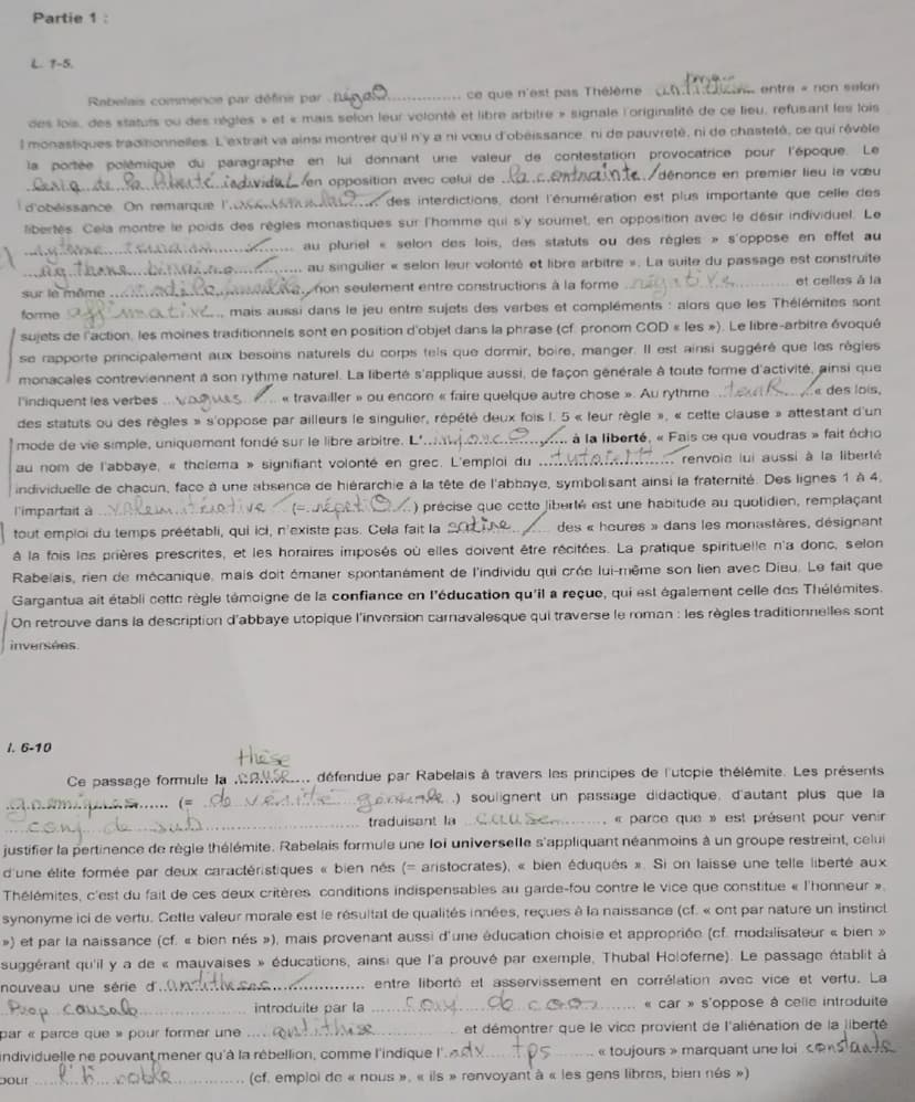 # Texte 7, Rabelais, Gargantua, Chapitre 57, « Comment étaient réglés les Thélémites dans leur manière de vivre. »

Toute leur vie était emp
